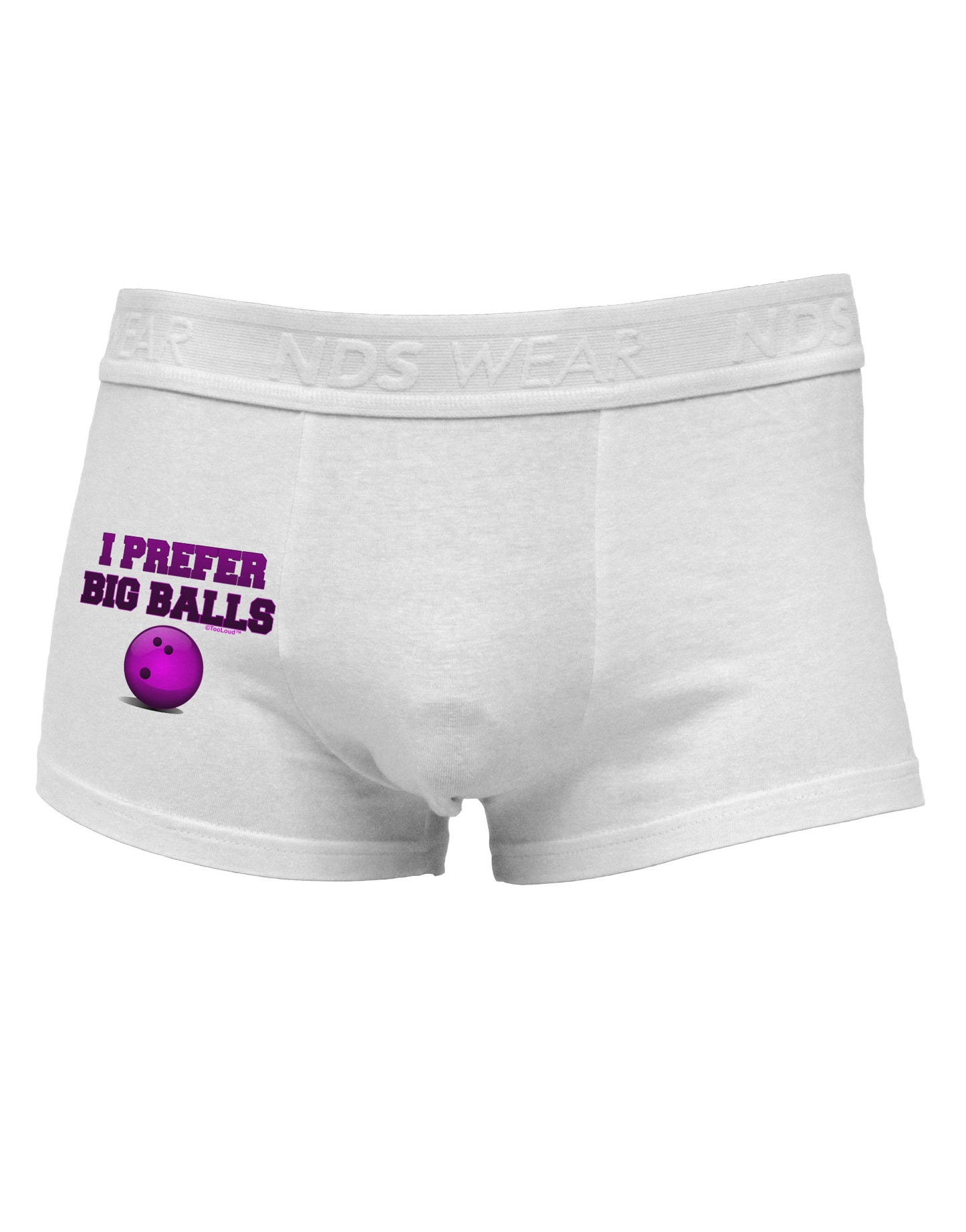 I Prefer Big Balls - Bowling Side Printed Mens Trunk Underwear-Mens Trunk Underwear-NDS Wear-White-Small-Davson Sales