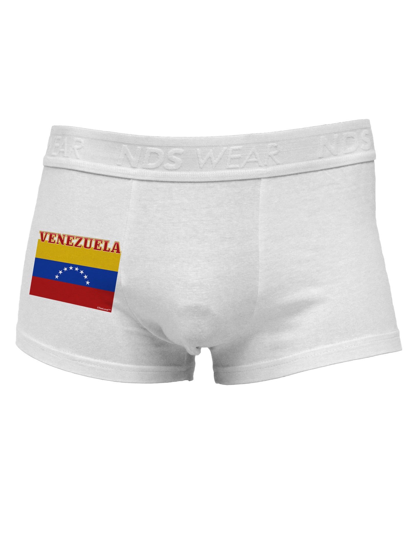 TooLoud Venezuela Flag Side Printed Mens Trunk Underwear-Mens Trunk Underwear-NDS Wear-White-Small-Davson Sales