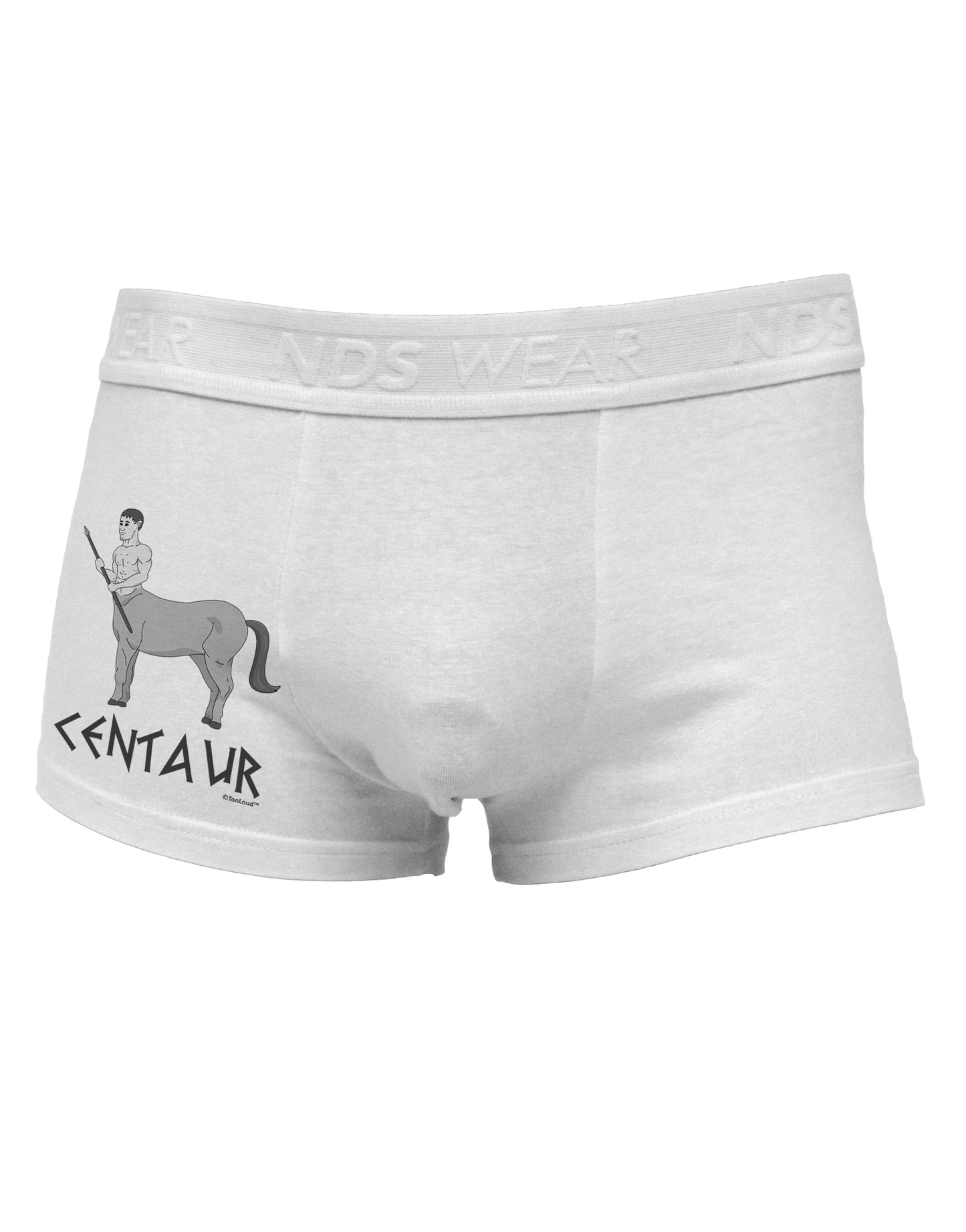 Greek Mythology Centaur Design - Grayscale - Text Side Printed Mens Trunk Underwear by TooLoud-Mens Trunk Underwear-NDS Wear-White-Small-Davson Sales