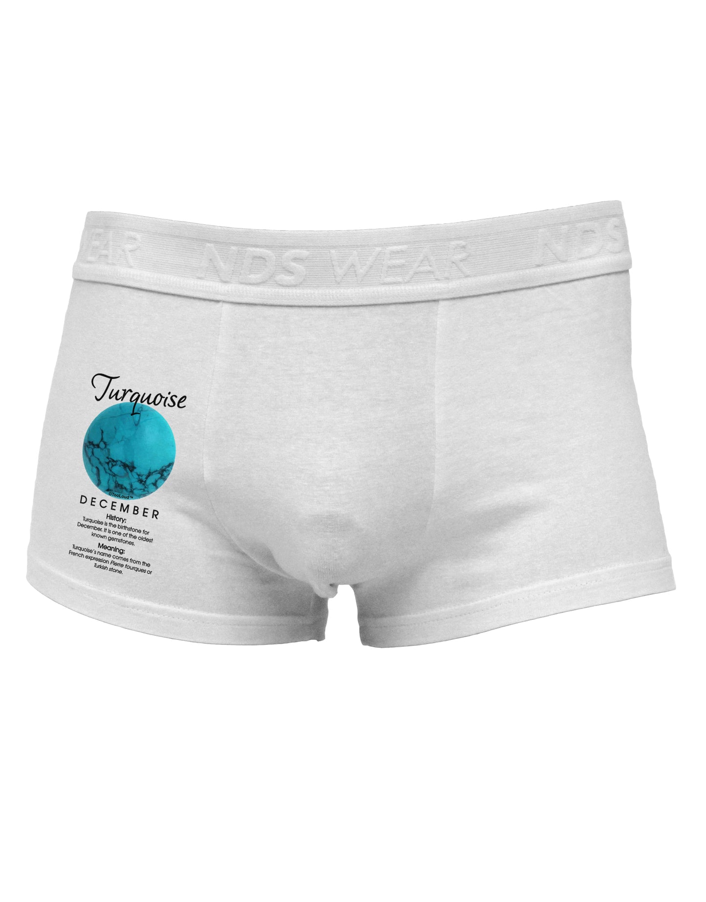 Birthstone Turquoise Side Printed Mens Trunk Underwear by TooLoud-Mens Trunk Underwear-NDS Wear-White-Small-Davson Sales