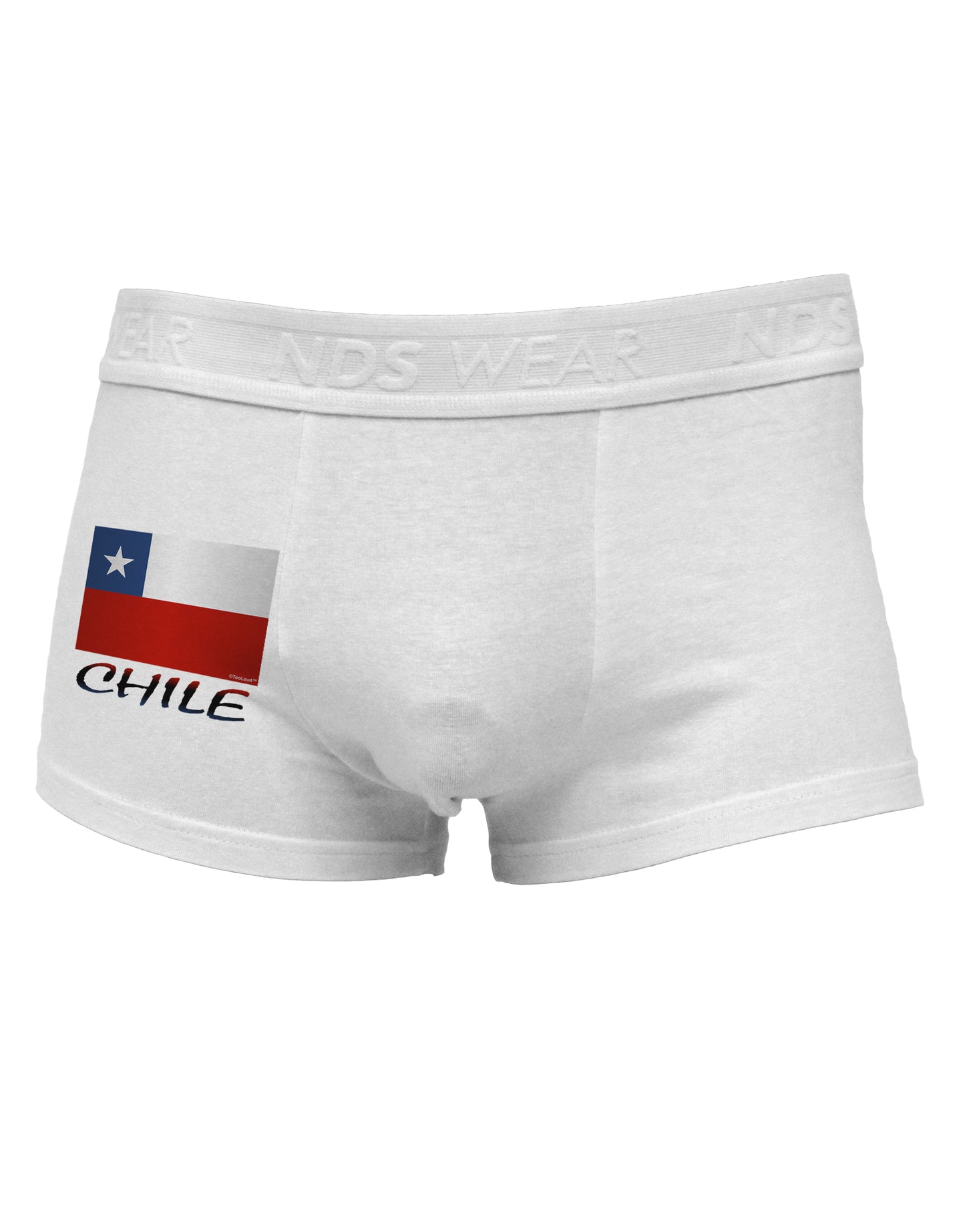Chile Flag Side Printed Mens Trunk Underwear-Mens Trunk Underwear-NDS Wear-White-Small-Davson Sales