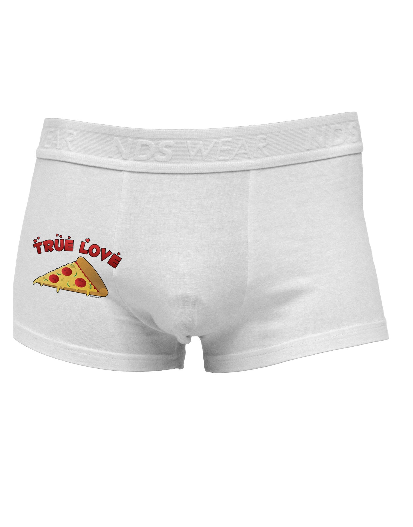 True Love - Pizza Side Printed Mens Trunk Underwear-Mens Trunk Underwear-NDS Wear-White-Small-Davson Sales