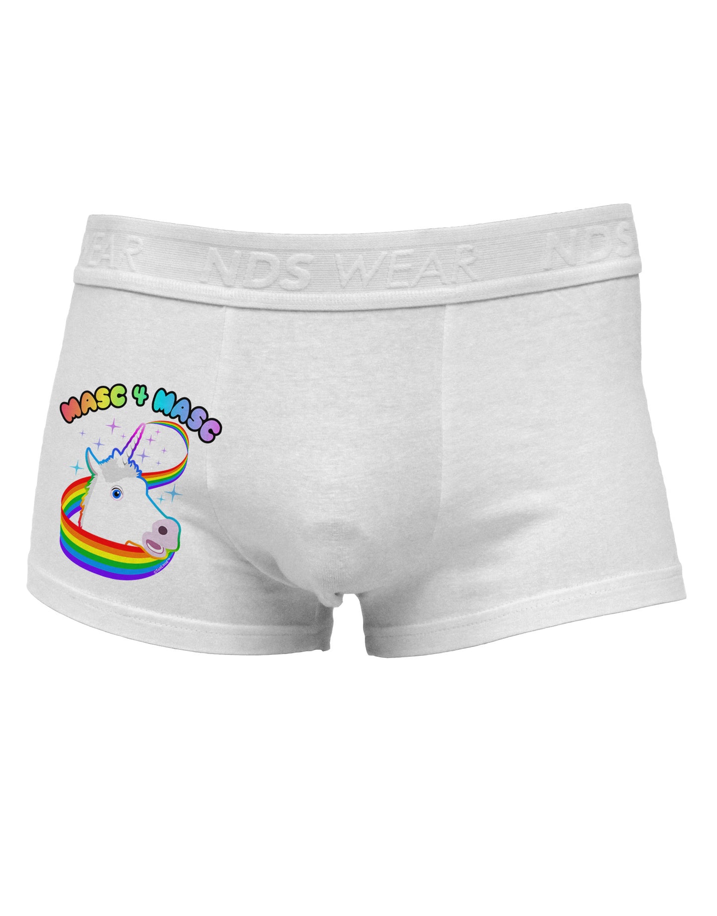 Masc 4 Masc Pranciful Unicorn Side Printed Mens Trunk Underwear-Mens Trunk Underwear-NDS Wear-White-Small-Davson Sales