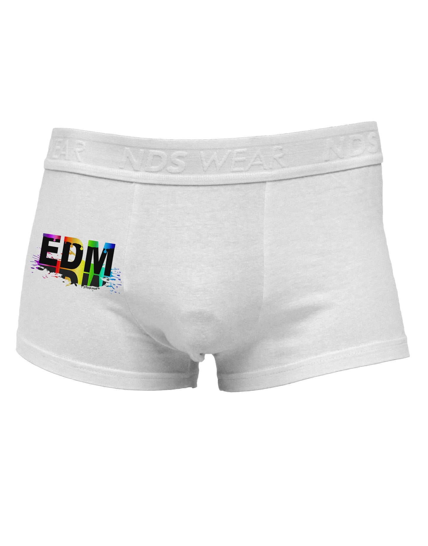 Paint EDM Side Printed Mens Trunk Underwear-Mens Trunk Underwear-NDS Wear-White-Small-Davson Sales