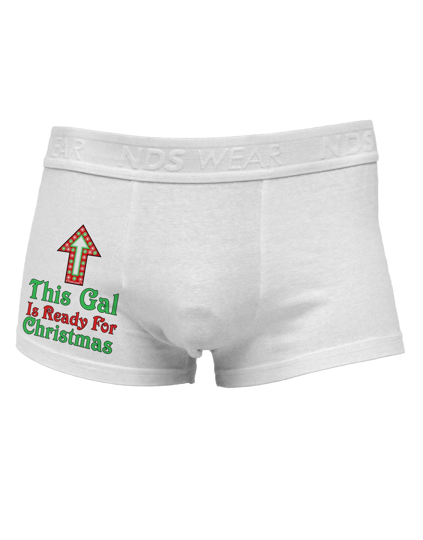 This Gal Is Ready For Christmas Side Printed Mens Trunk Underwear-Mens Trunk Underwear-NDS Wear-White-Small-Davson Sales