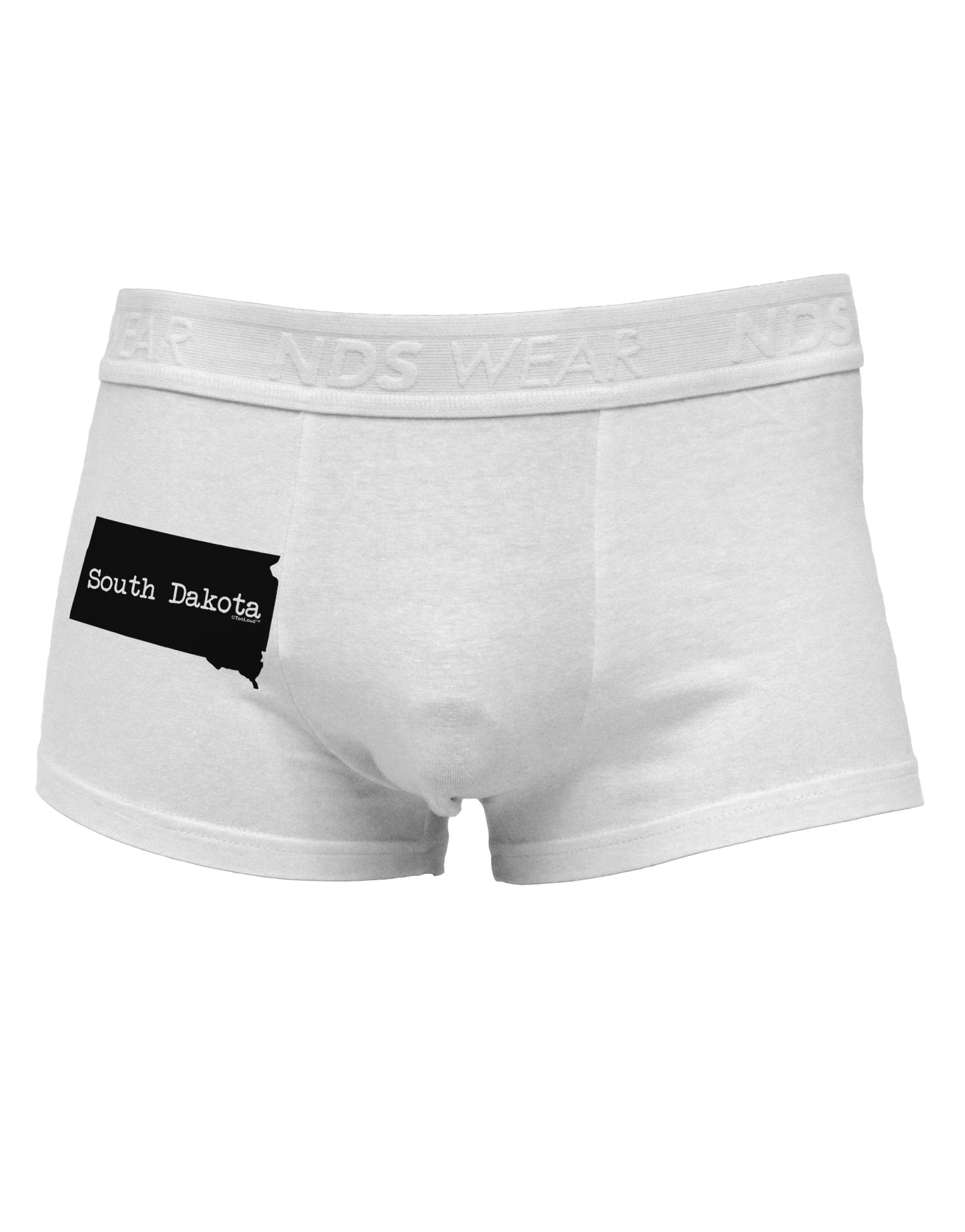 South Dakota - United States Shape Side Printed Mens Trunk Underwear by TooLoud-Mens Trunk Underwear-NDS Wear-White-Small-Davson Sales