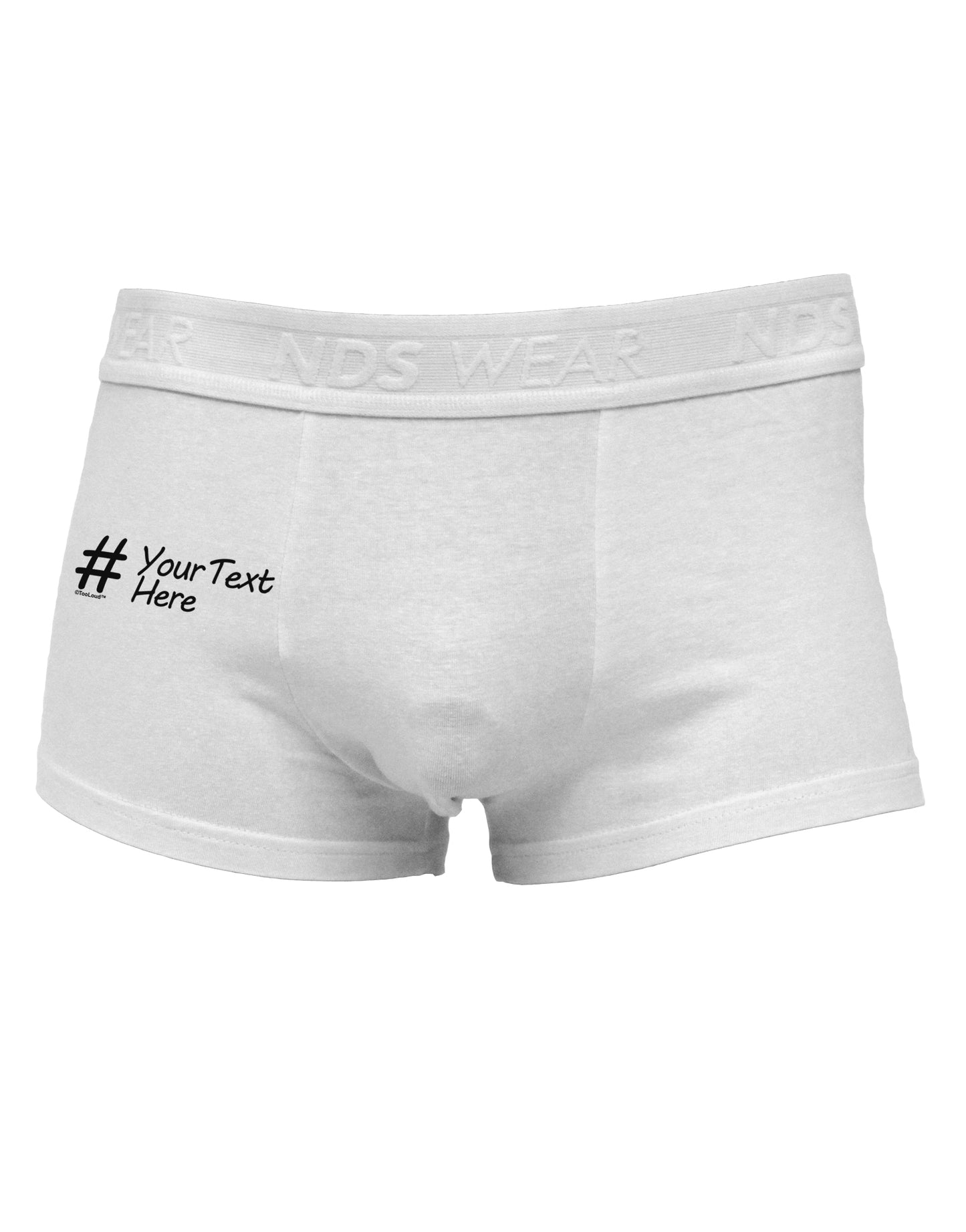 Personalized Hashtag Side Printed Mens Trunk Underwear by TooLoud-Mens Trunk Underwear-NDS Wear-White-Small-Davson Sales