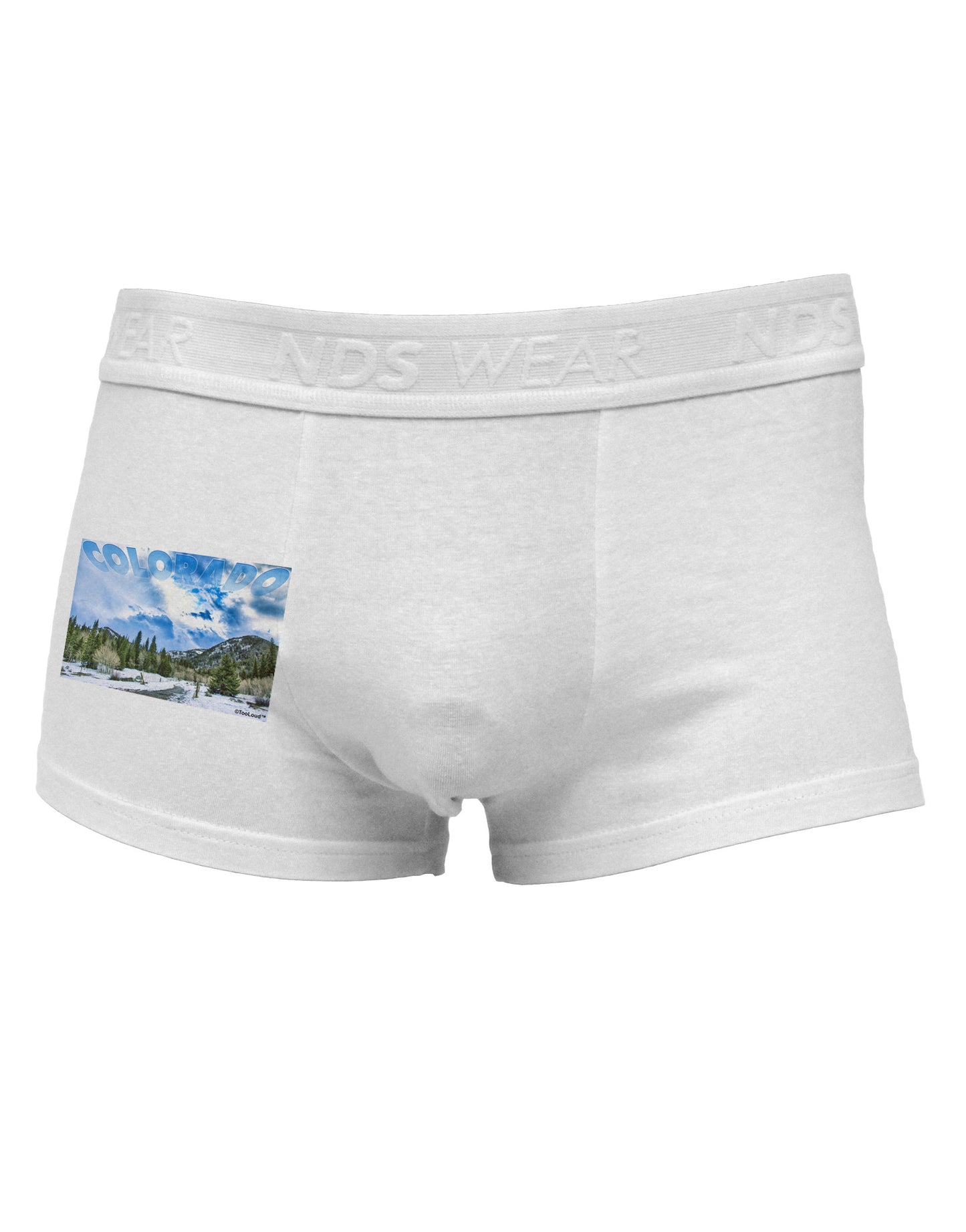 El Dora CO with Text Side Printed Mens Trunk Underwear-Mens Trunk Underwear-NDS Wear-White-Small-Davson Sales