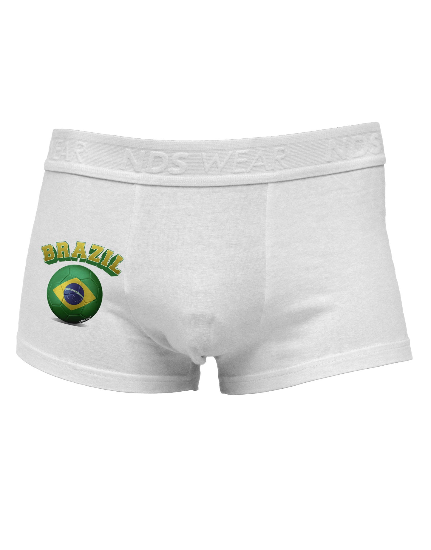 Soccer Ball Flag - Brazil Side Printed Mens Trunk Underwear-Mens Trunk Underwear-NDS Wear-White-Small-Davson Sales
