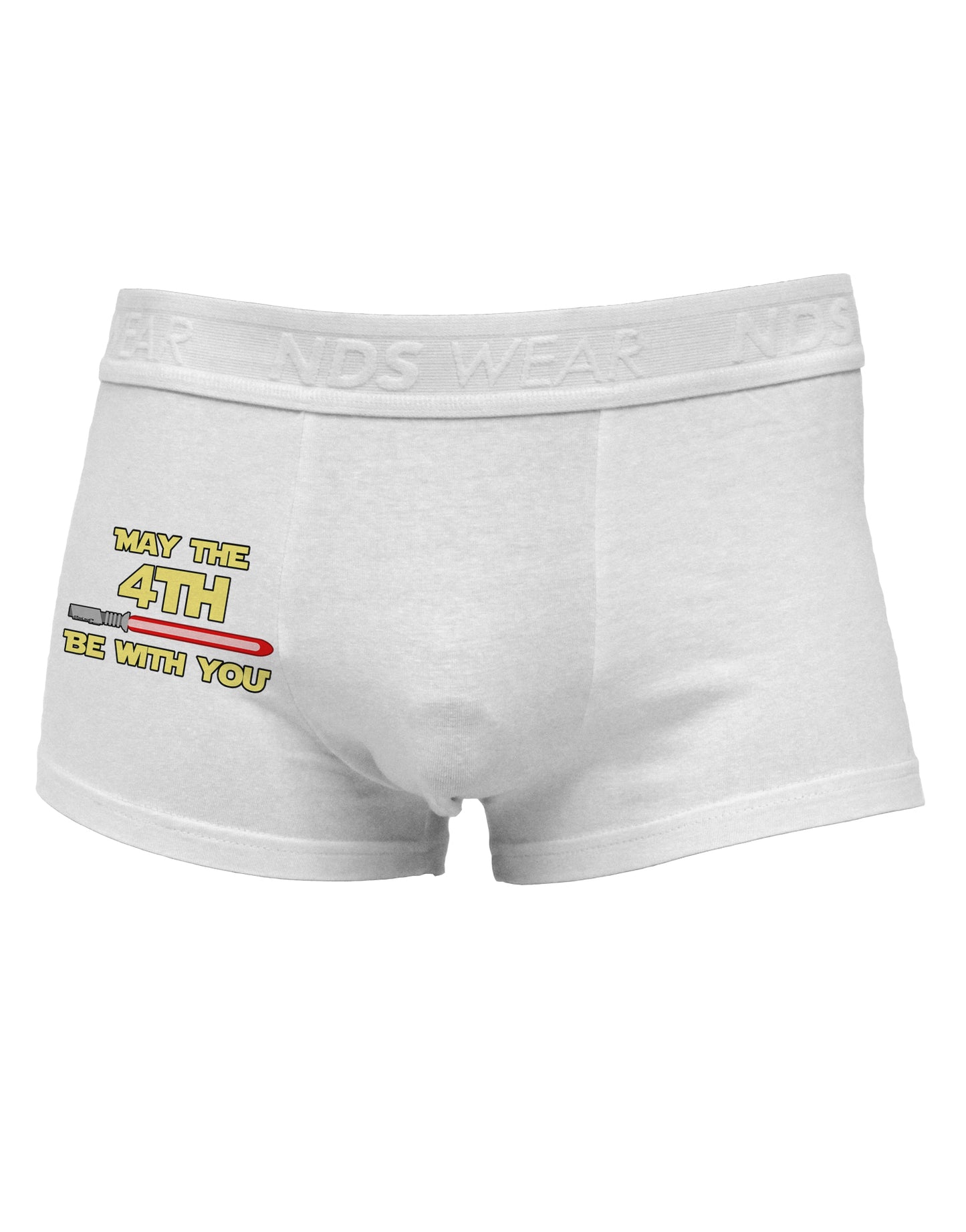 4th Be With You Beam Sword Side Printed Mens Trunk Underwear-Mens Trunk Underwear-NDS Wear-White-Small-Davson Sales
