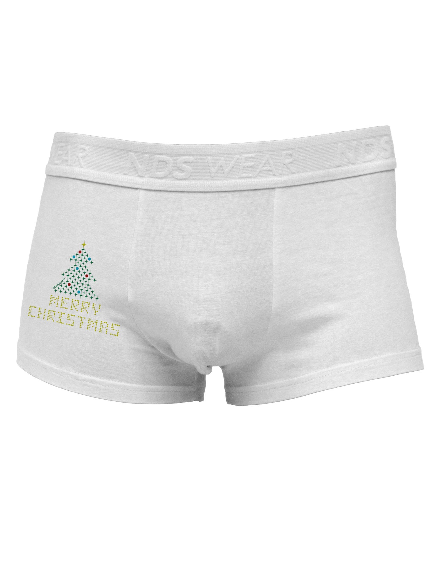 Merry Christmas Sparkles Side Printed Mens Trunk Underwear-Mens Trunk Underwear-NDS Wear-White-Small-Davson Sales