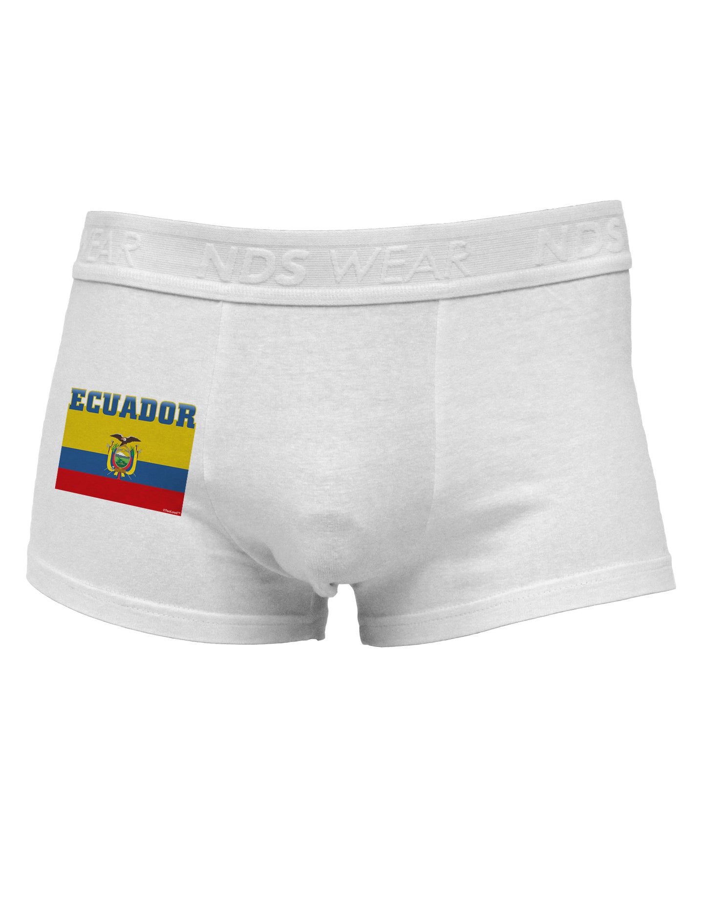 Ecuador Flag Side Printed Mens Trunk Underwear-Mens Trunk Underwear-NDS Wear-White-Small-Davson Sales
