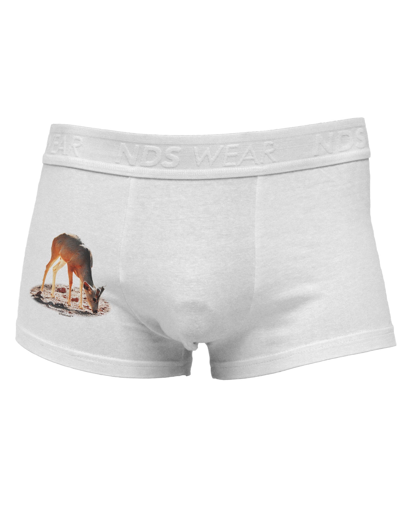 Little Buck Cutout Side Printed Mens Trunk Underwear-Mens Trunk Underwear-NDS Wear-White-Small-Davson Sales