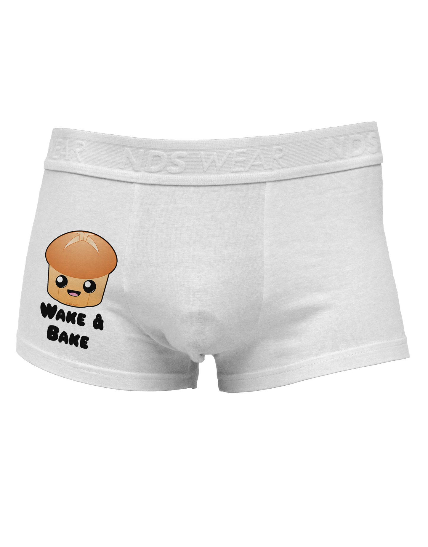 Wake and Bake Cute Roll Side Printed Mens Trunk Underwear-Mens Trunk Underwear-NDS Wear-White-Small-Davson Sales