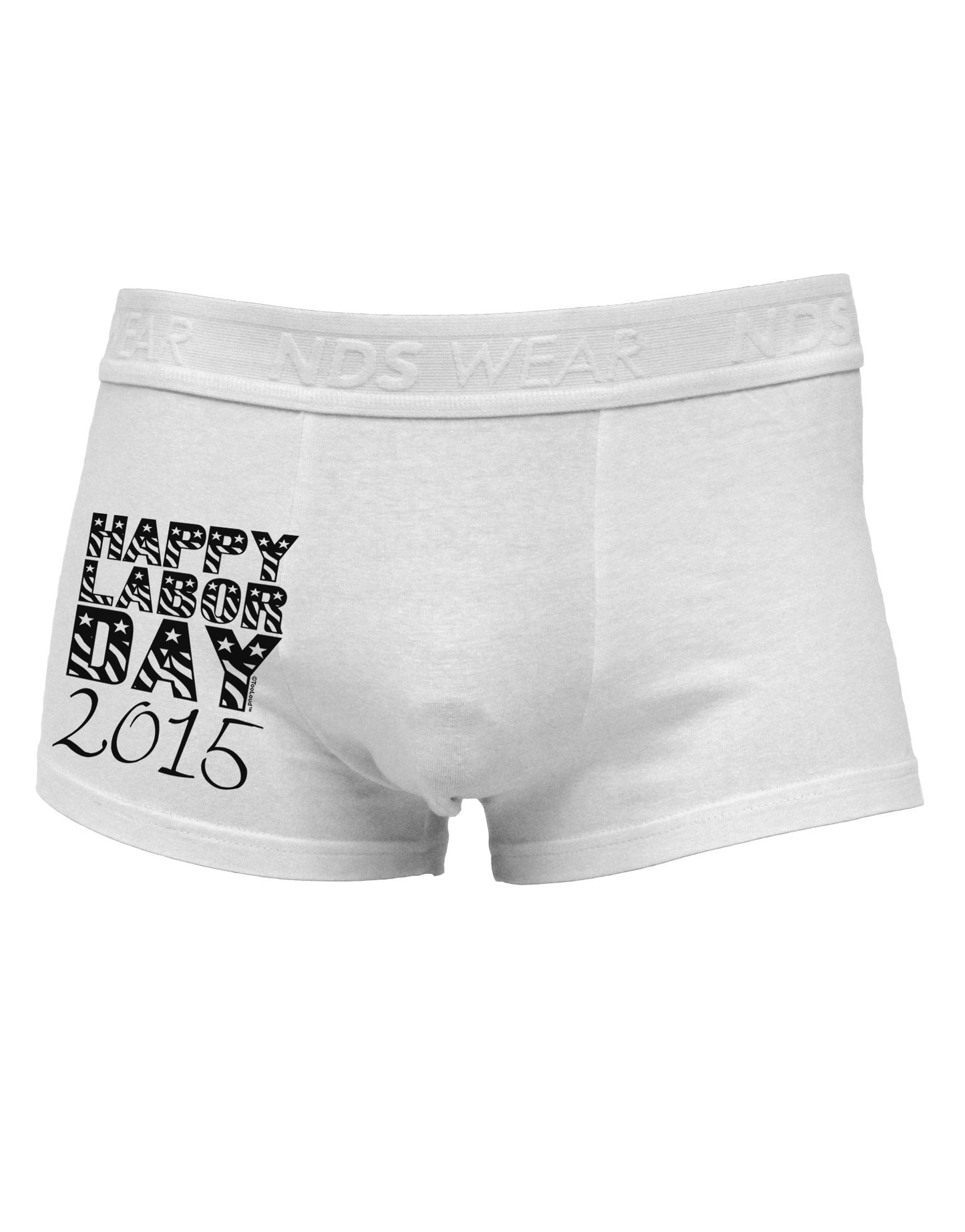 Happy Labor Day 2015 Side Printed Mens Trunk Underwear-Mens Trunk Underwear-NDS Wear-White-Small-Davson Sales