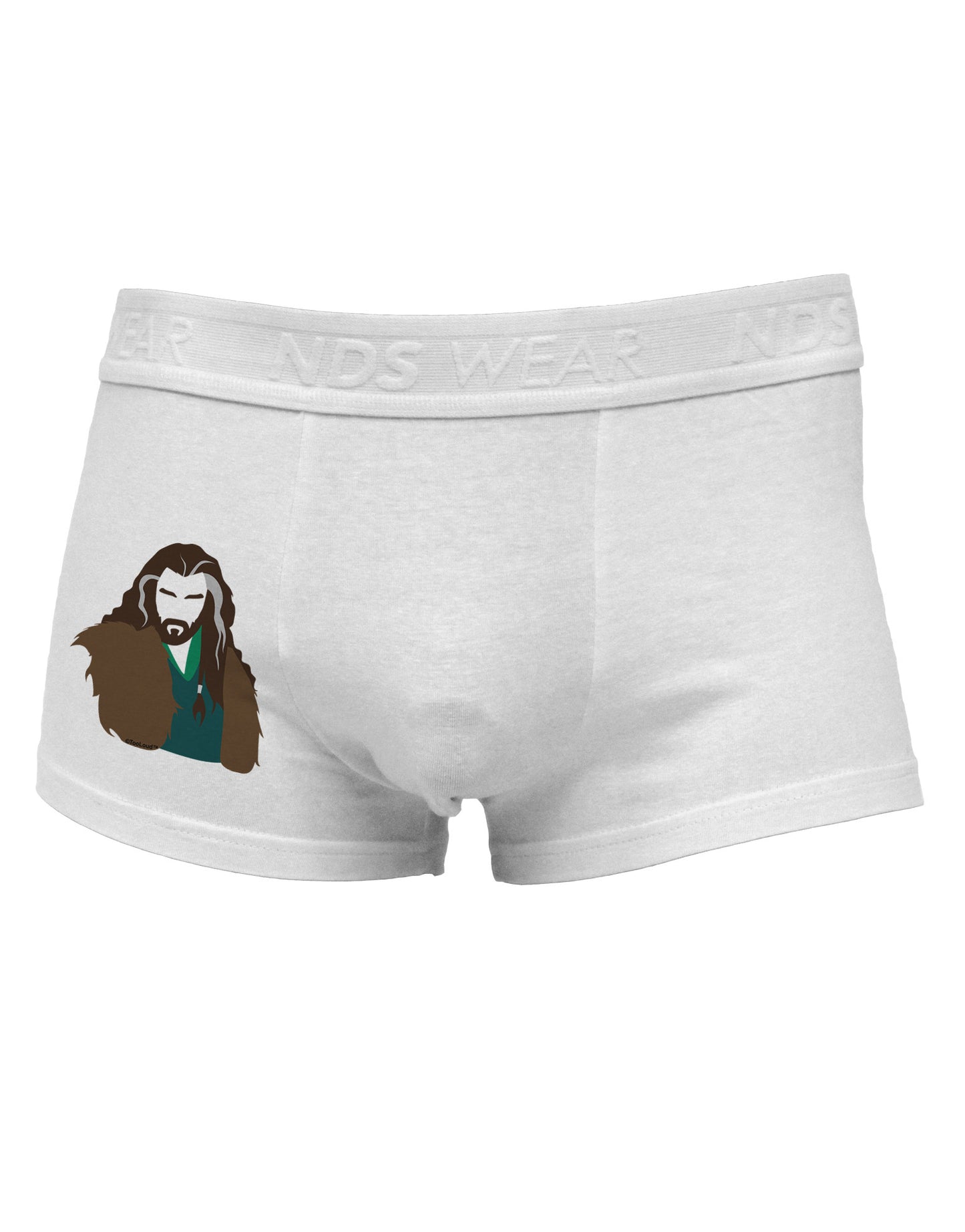 Dwarf King Side Printed Mens Trunk Underwear-Mens Trunk Underwear-NDS Wear-White-Small-Davson Sales
