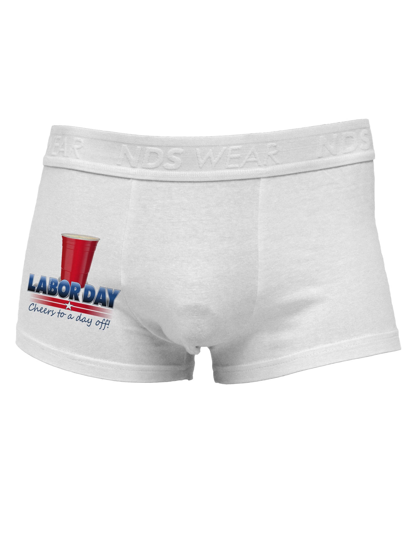 Labor Day - Cheers Side Printed Mens Trunk Underwear-Mens Trunk Underwear-NDS Wear-White-Small-Davson Sales
