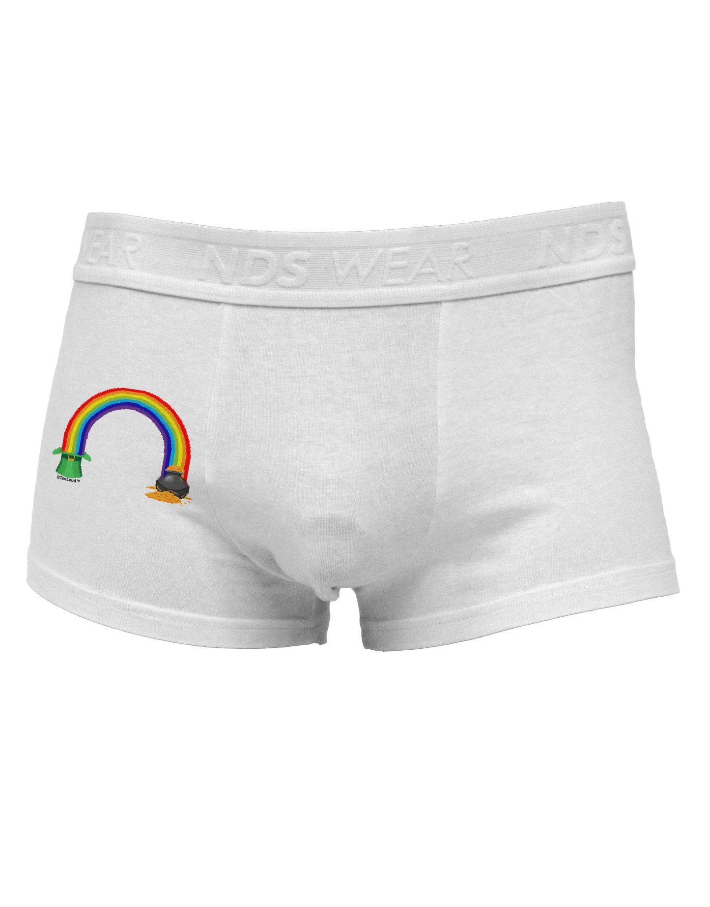 Pixel Pot of Gold Side Printed Mens Trunk Underwear-Mens Trunk Underwear-NDS Wear-White-Small-Davson Sales