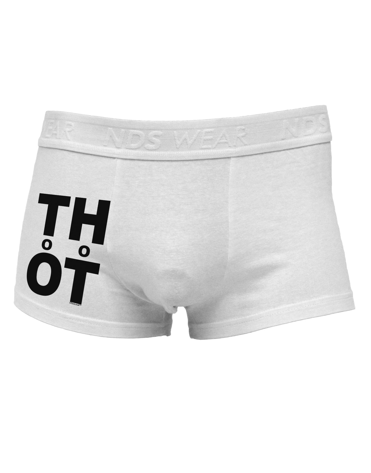THOT Too Hot Side Printed Mens Trunk Underwear-Mens Trunk Underwear-NDS Wear-White-Small-Davson Sales