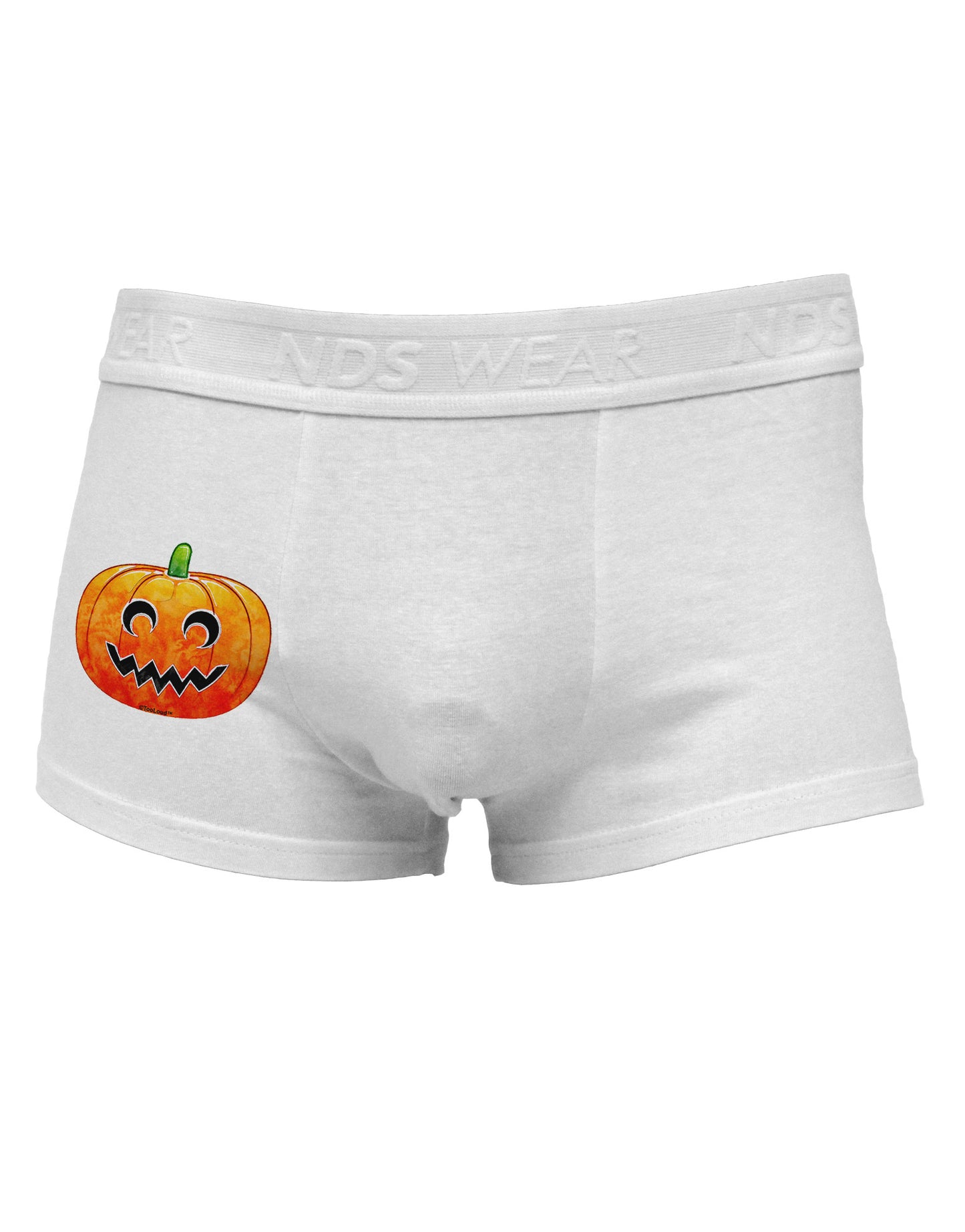 Jack-O-Lantern Watercolor Side Printed Mens Trunk Underwear-Mens Trunk Underwear-NDS Wear-White-Small-Davson Sales