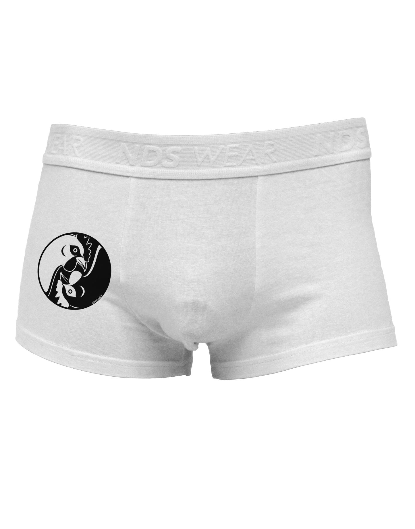 TooLoud Yin Yang Chicken Side Printed Mens Trunk Underwear-Mens Trunk Underwear-NDS Wear-White-Small-Davson Sales