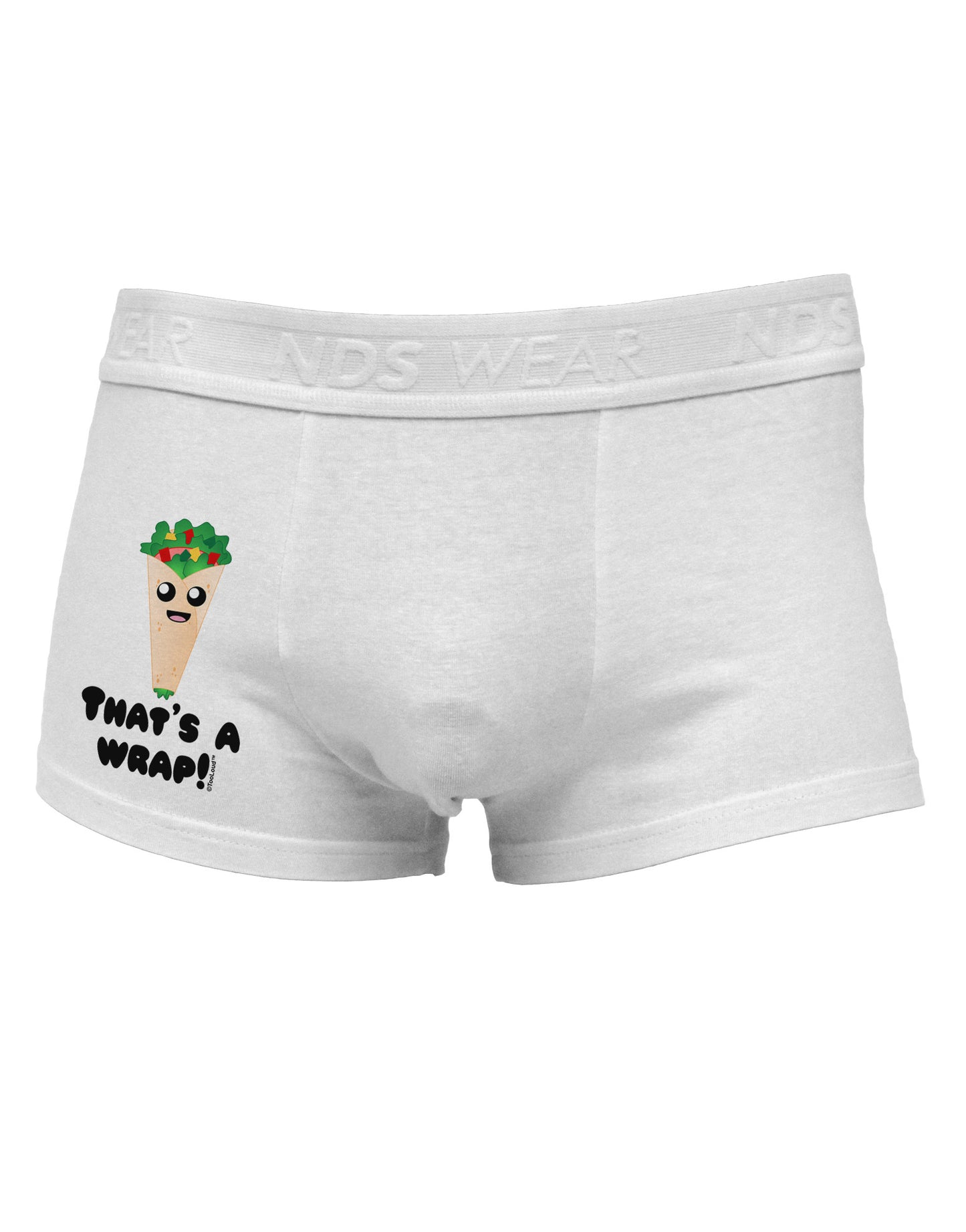 Thats A Wrap Cute Wrap Side Printed Mens Trunk Underwear-Mens Trunk Underwear-NDS Wear-White-Small-Davson Sales