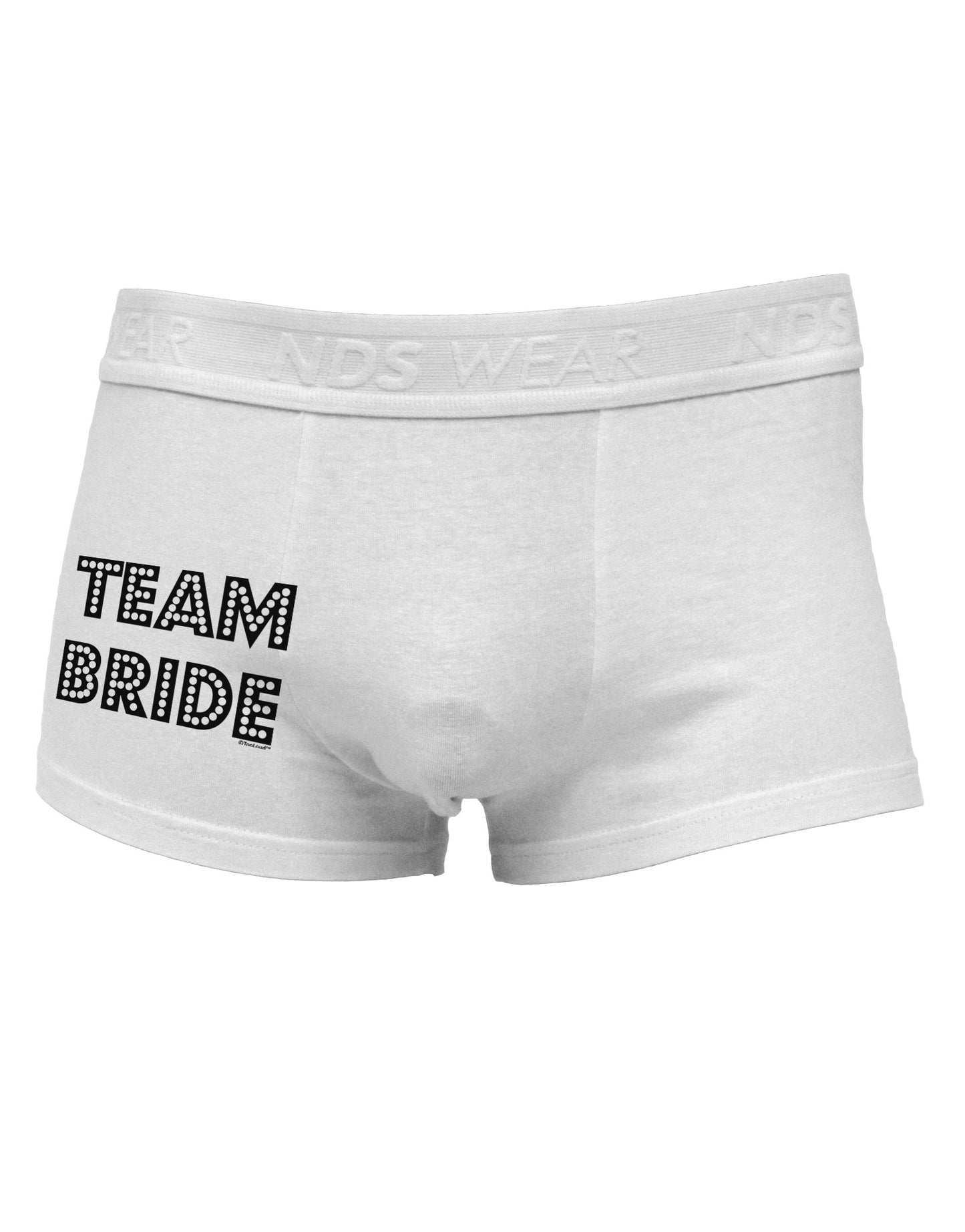 Team Bride Side Printed Mens Trunk Underwear-Mens Trunk Underwear-NDS Wear-White-Small-Davson Sales