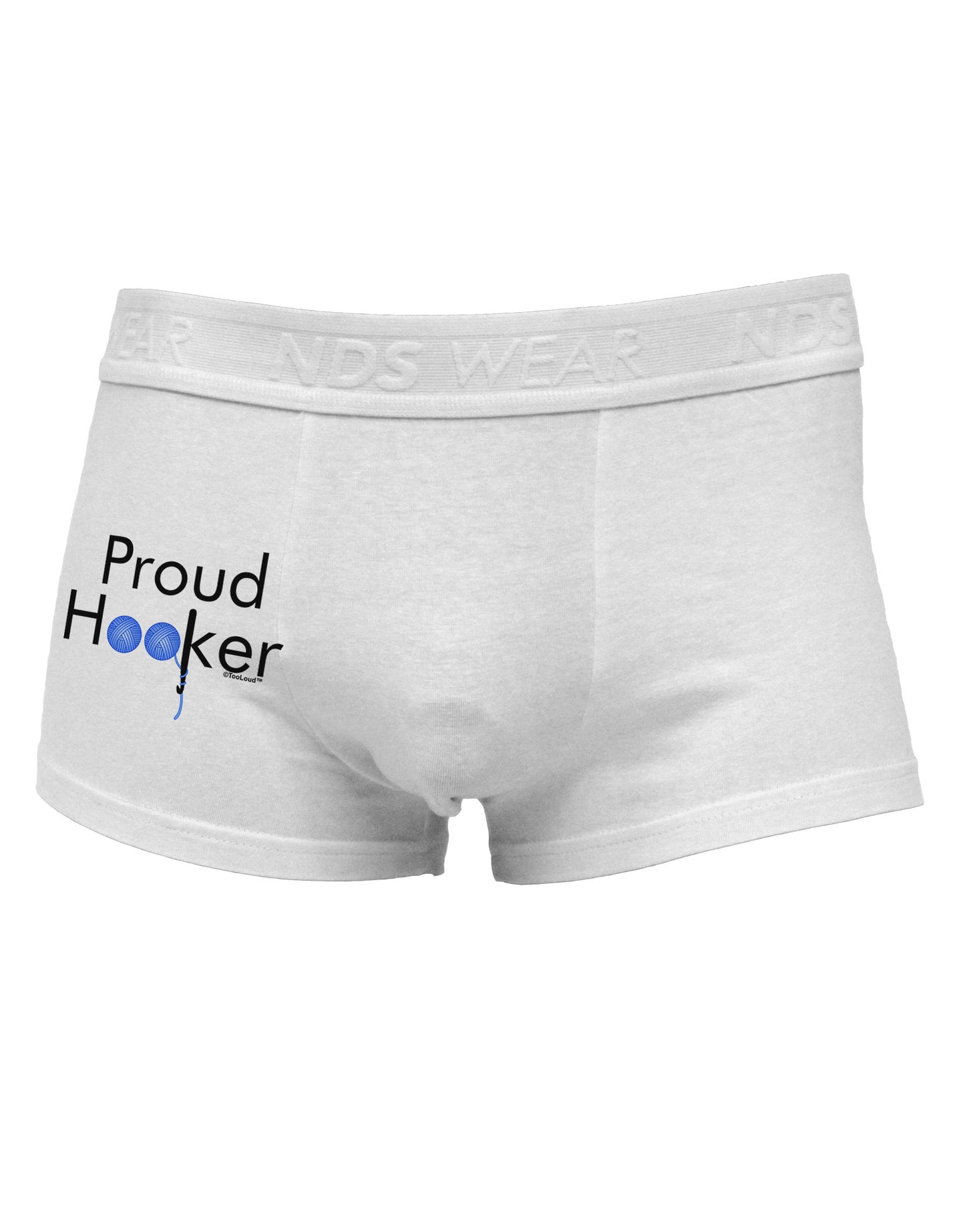 Proud Hooker Side Printed Mens Trunk Underwear-Mens Trunk Underwear-NDS Wear-White-Small-Davson Sales