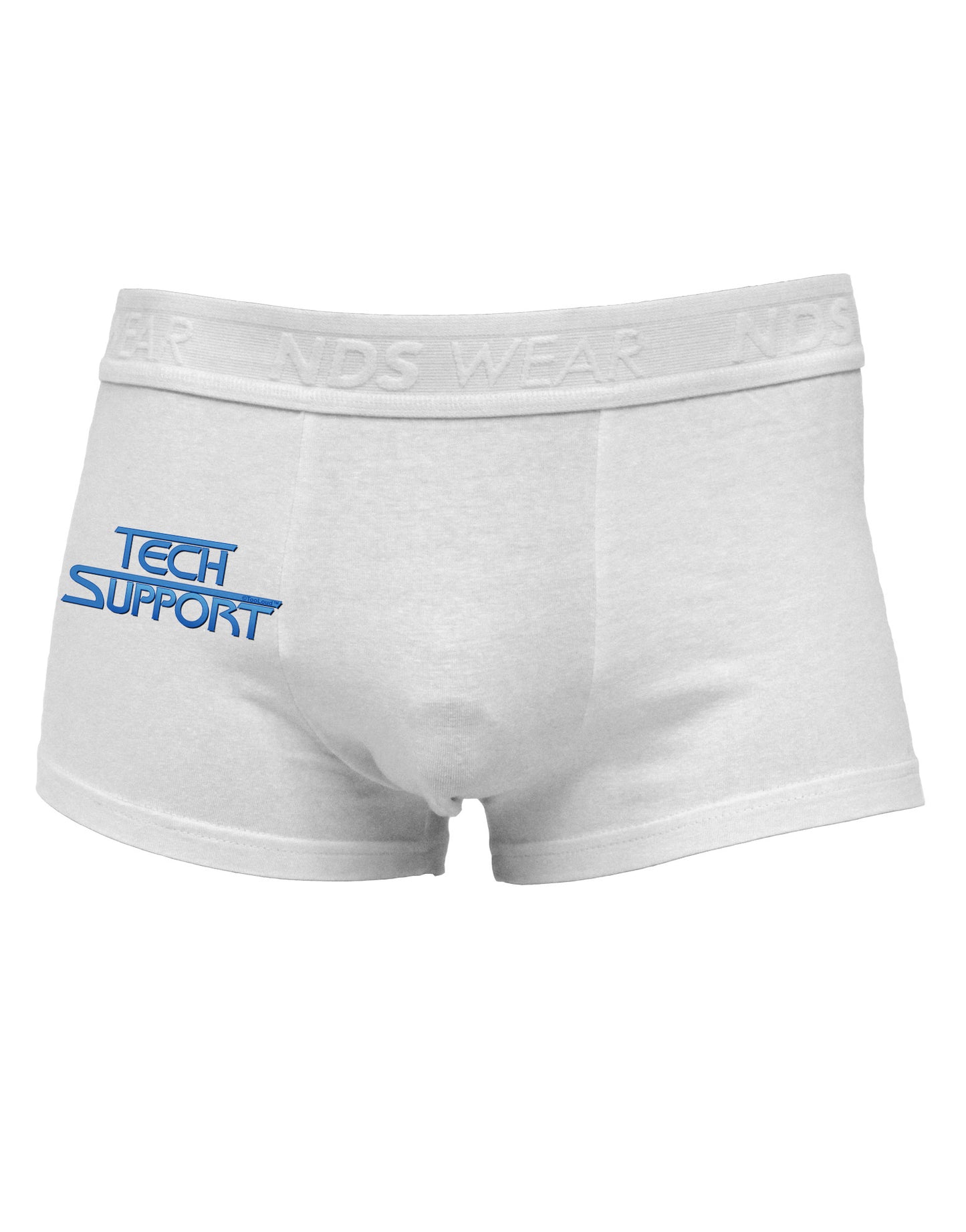 Tech Support Logo Side Printed Mens Trunk Underwear-Mens Trunk Underwear-NDS Wear-White-Small-Davson Sales