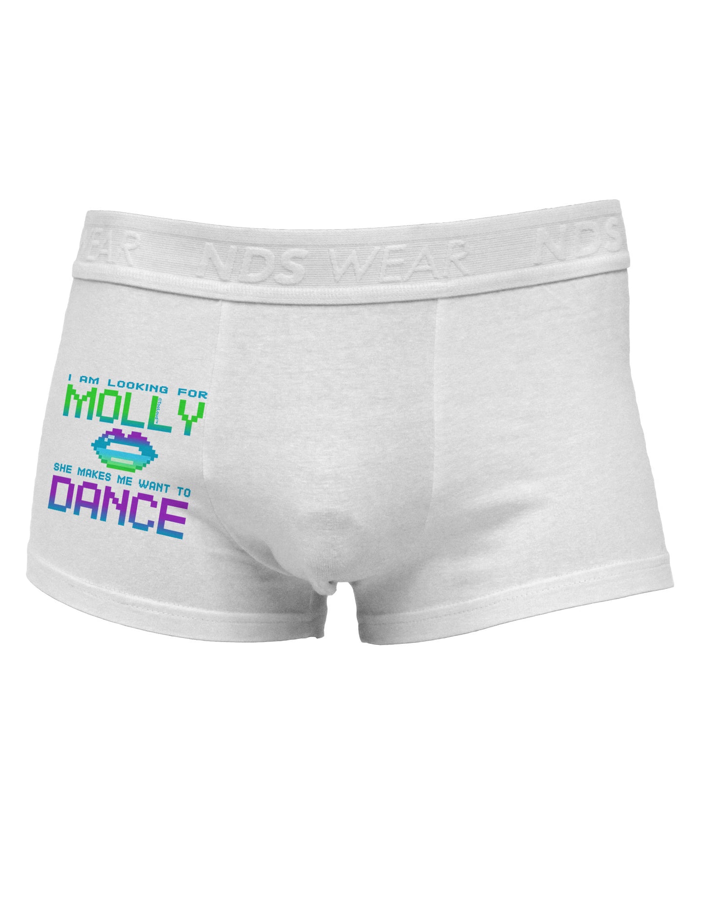 Looking For Molly Side Printed Mens Trunk Underwear-Mens Trunk Underwear-NDS Wear-White-Small-Davson Sales