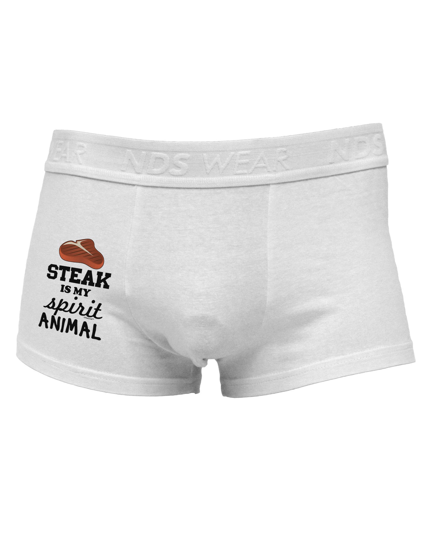 Steak Is My Spirit Animal Side Printed Mens Trunk Underwear-Mens Trunk Underwear-NDS Wear-White-Small-Davson Sales