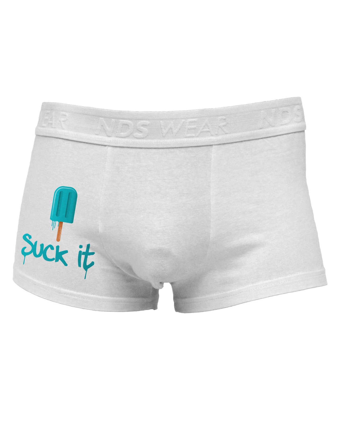 Suck It Popsicle Side Printed Mens Trunk Underwear-Mens Trunk Underwear-NDS Wear-White-Small-Davson Sales