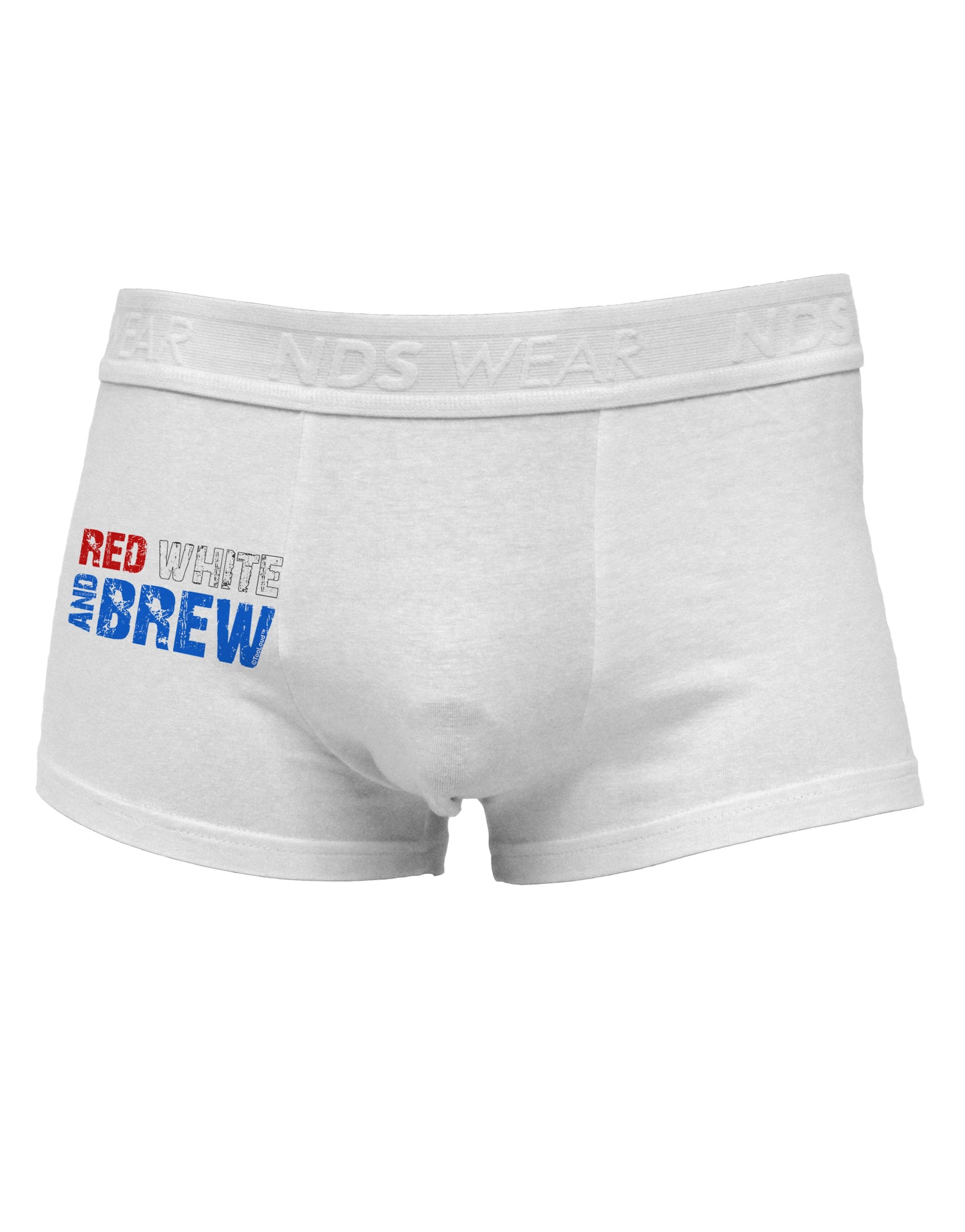 Red White and Brew Color Side Printed Mens Trunk Underwear by TooLoud-Mens Trunk Underwear-NDS Wear-White-Small-Davson Sales
