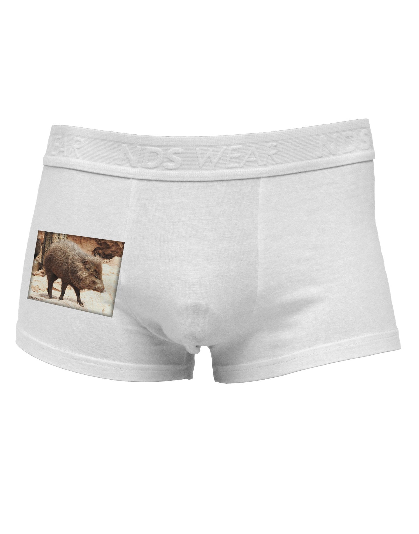 Little Javelina Side Printed Mens Trunk Underwear-Mens Trunk Underwear-NDS Wear-White-Small-Davson Sales