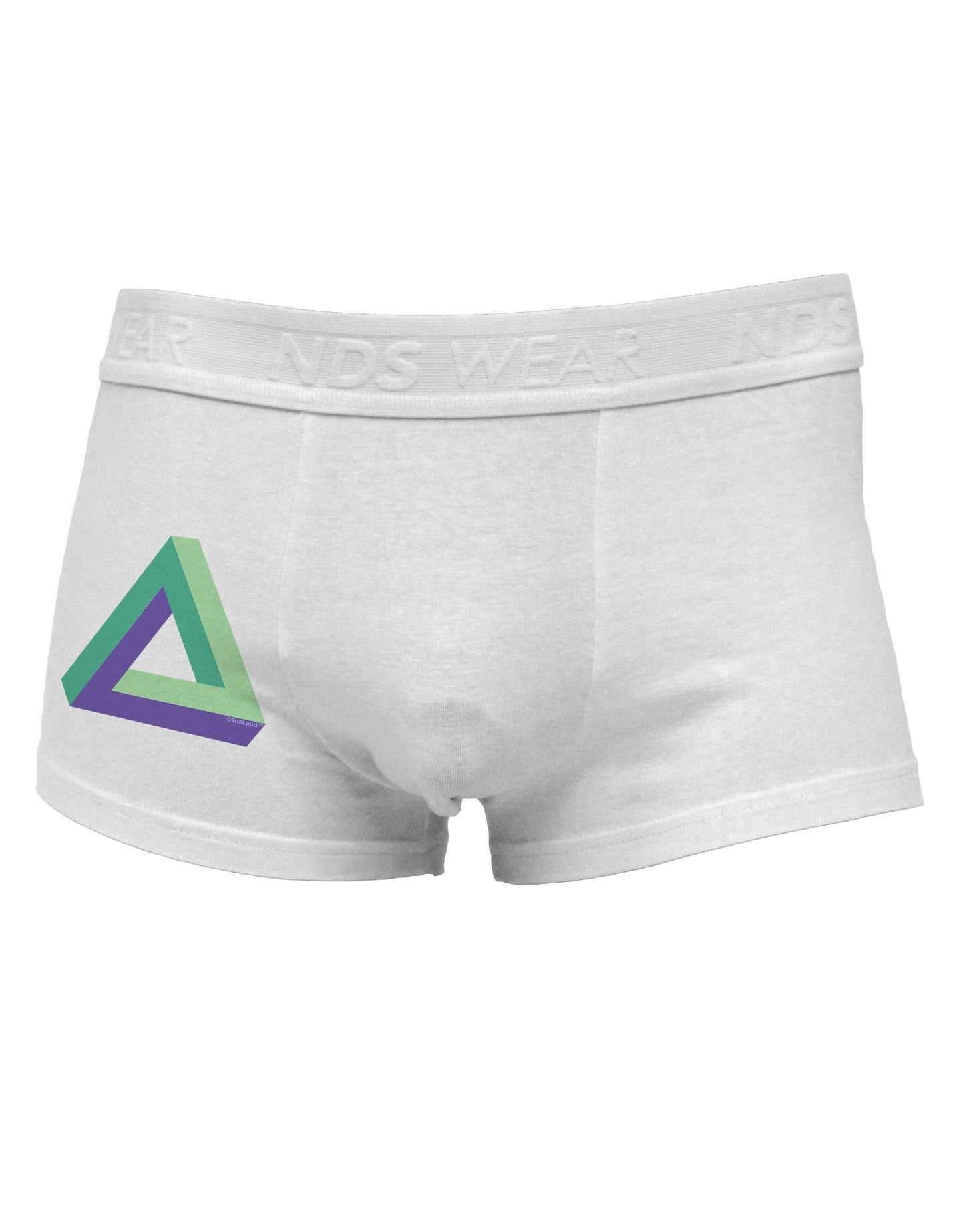 Impossible Triangle Loop Side Printed Mens Trunk Underwear-Mens Trunk Underwear-NDS Wear-White-Small-Davson Sales