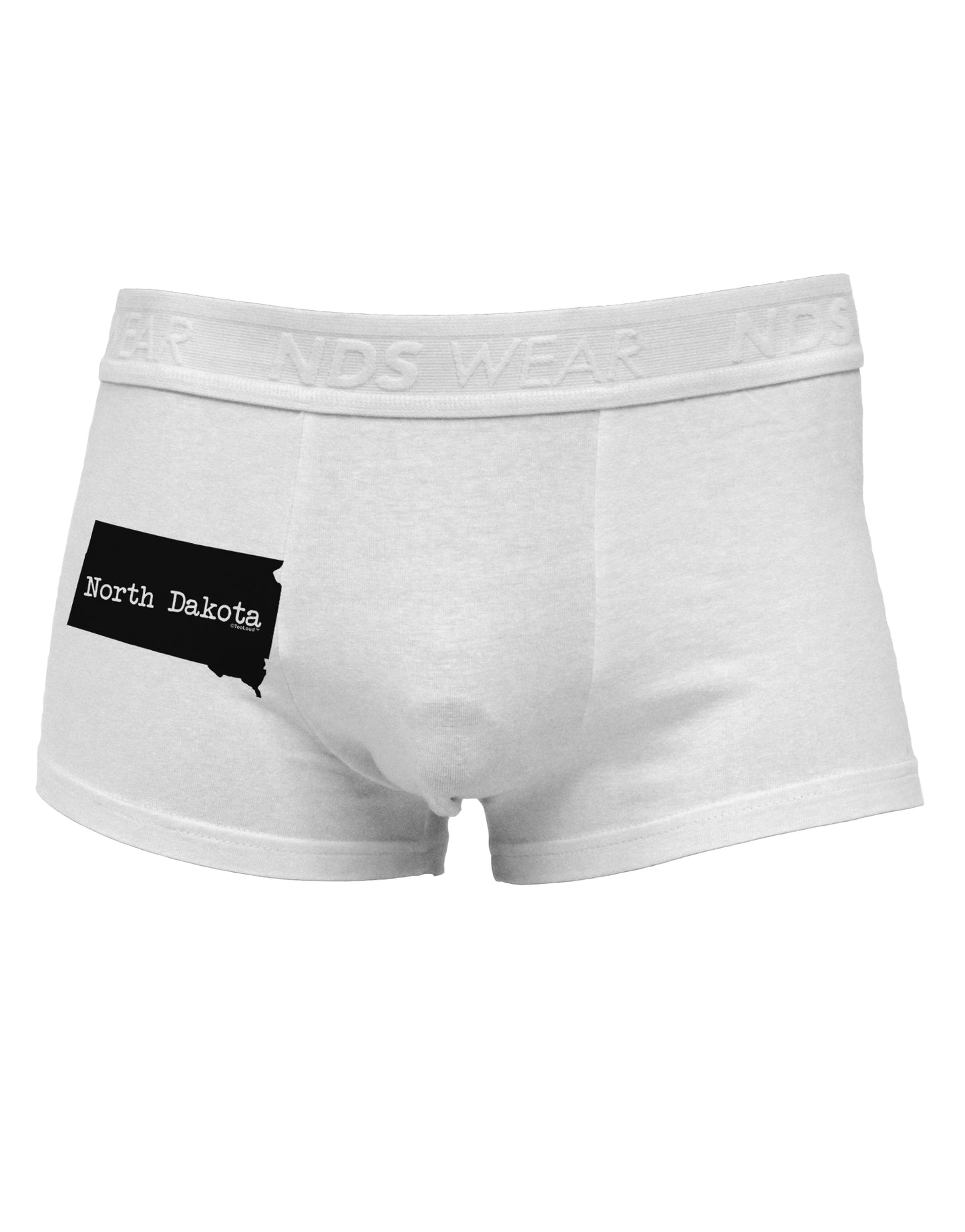 North Dakota - United States Shape Side Printed Mens Trunk Underwear by TooLoud-Mens Trunk Underwear-NDS Wear-White-Small-Davson Sales