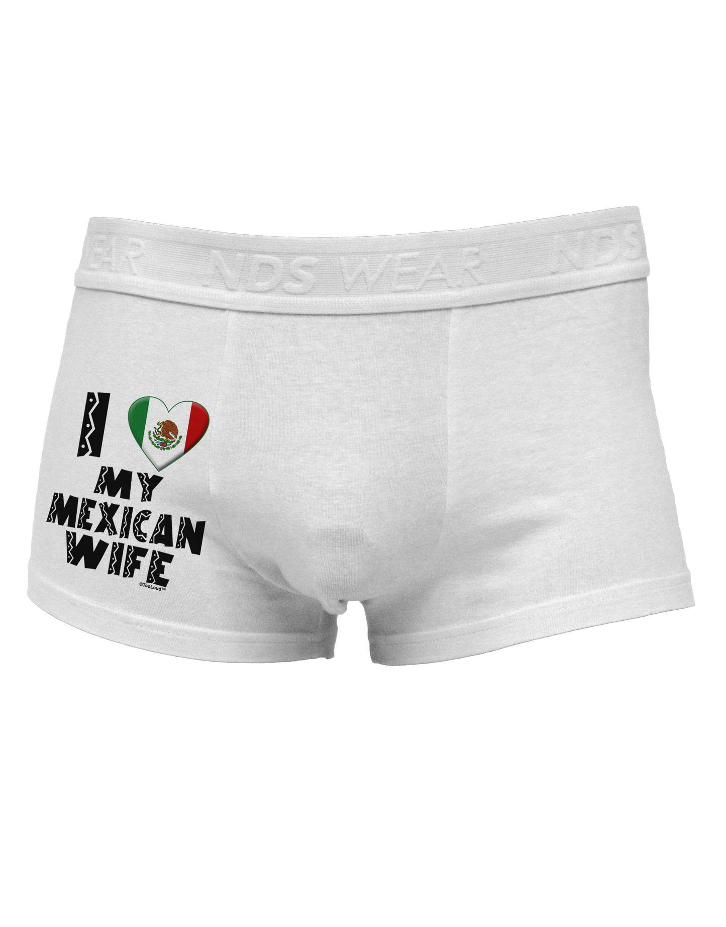 I Heart My Mexican Wife Side Printed Mens Trunk Underwear by TooLoud-Mens Trunk Underwear-NDS Wear-White-Small-Davson Sales