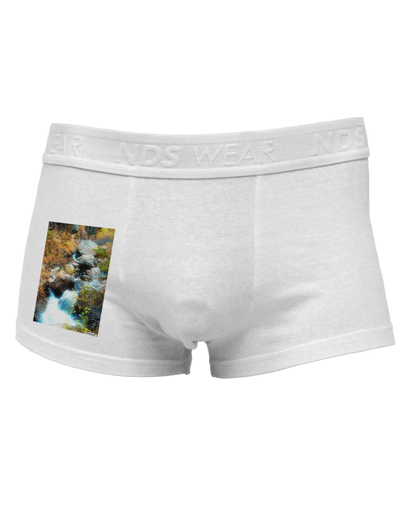 Rockies Waterfall Side Printed Mens Trunk Underwear-Mens Trunk Underwear-NDS Wear-White-Small-Davson Sales