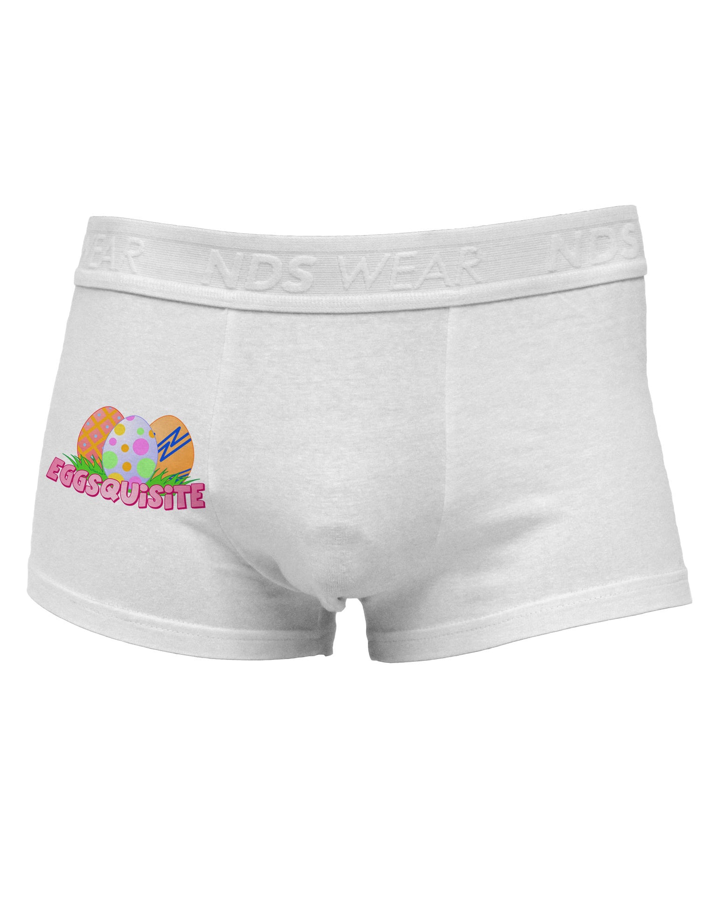 Eggsquisite Side Printed Mens Trunk Underwear-Mens Trunk Underwear-NDS Wear-White-Small-Davson Sales