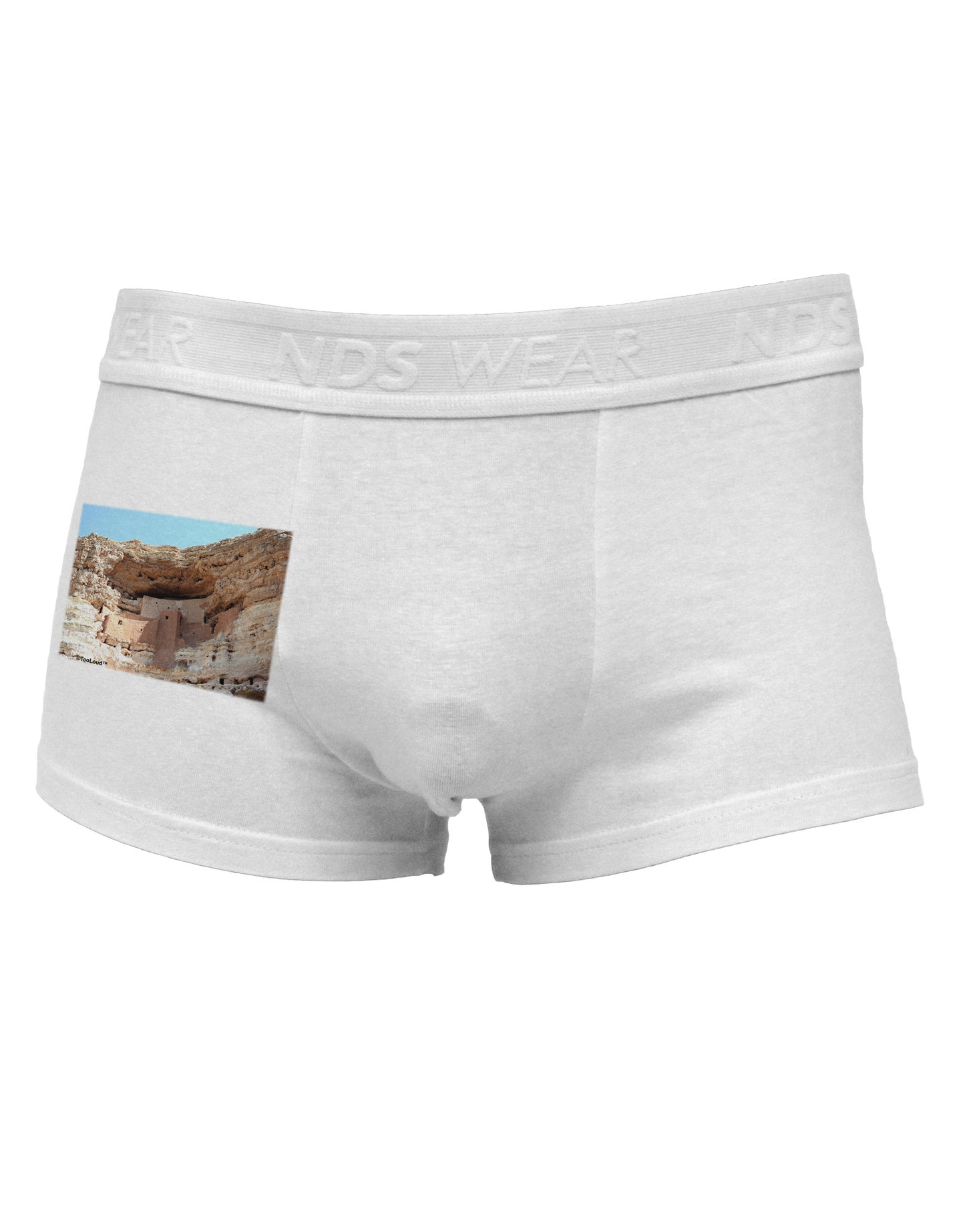 Montezuma Castle Arizona Side Printed Mens Trunk Underwear-Mens Trunk Underwear-NDS Wear-White-Small-Davson Sales