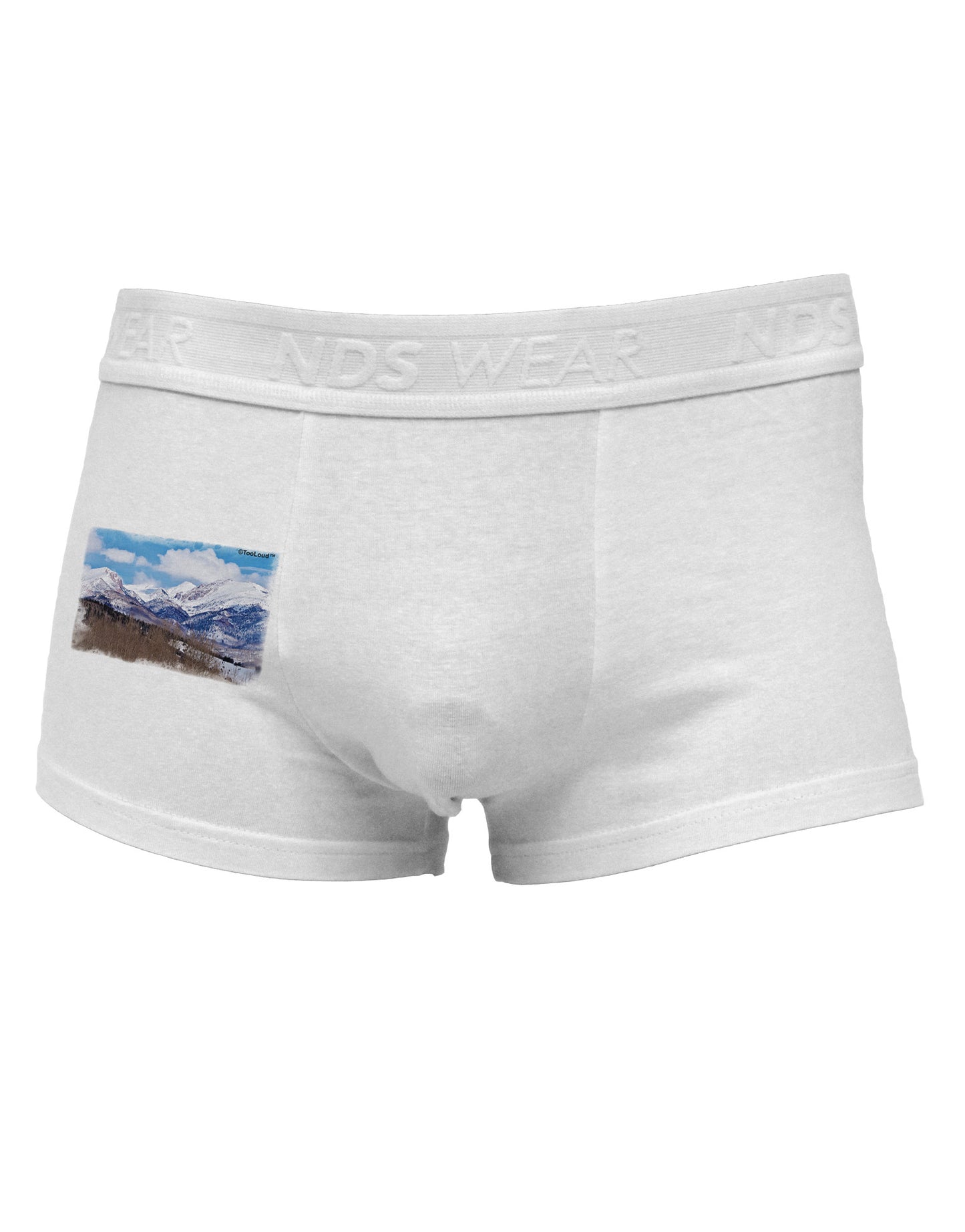 Pikes Peak Side Printed Mens Trunk Underwear-Mens Trunk Underwear-NDS Wear-White-Small-Davson Sales