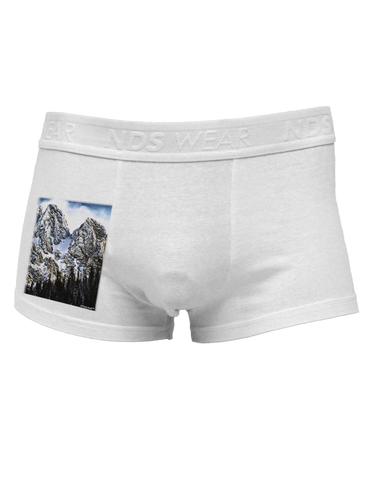 Mountain Landscape 2 Side Printed Mens Trunk Underwear-Mens Trunk Underwear-NDS Wear-White-Small-Davson Sales