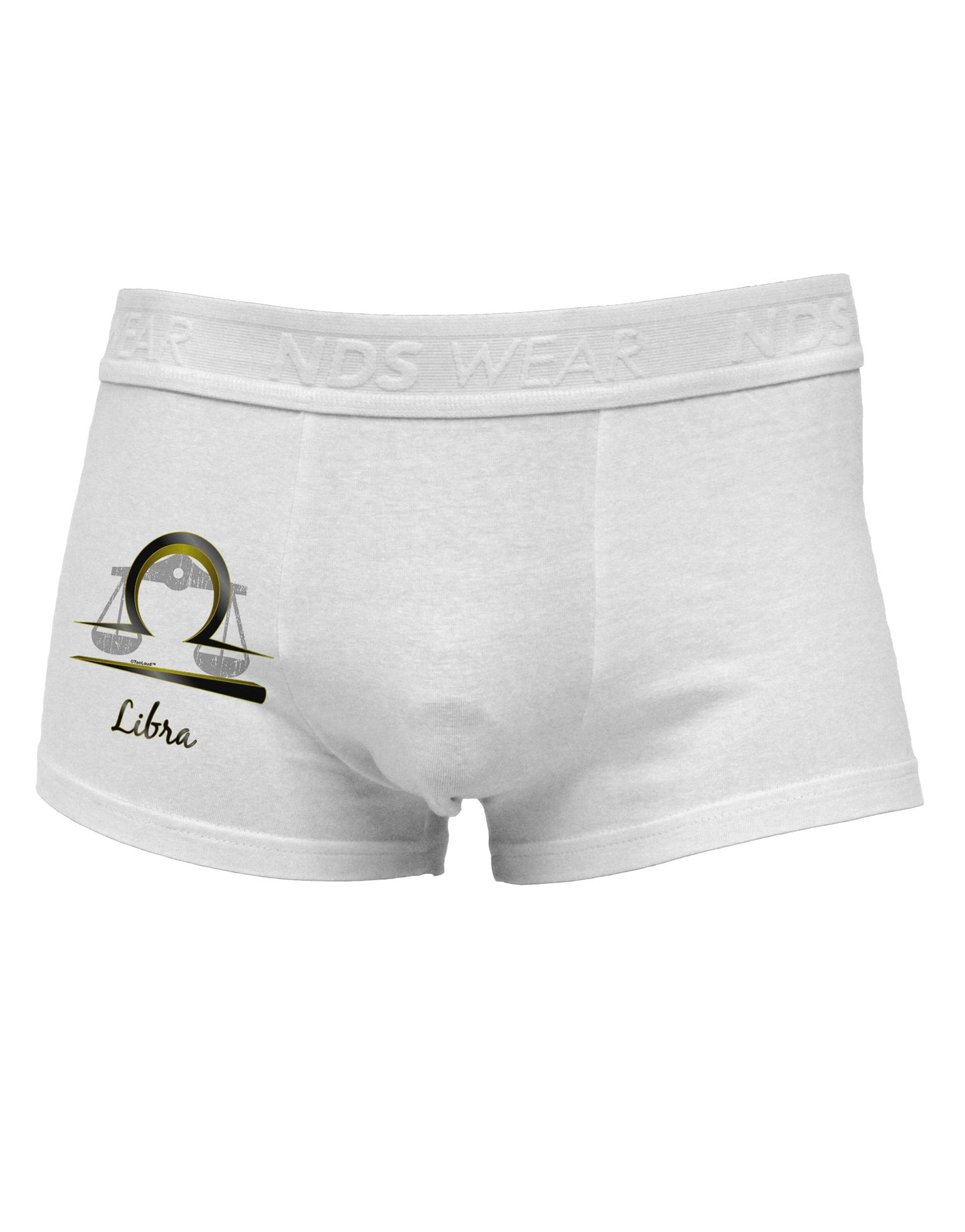 Libra Symbol Side Printed Mens Trunk Underwear-Mens Trunk Underwear-NDS Wear-White-Small-Davson Sales