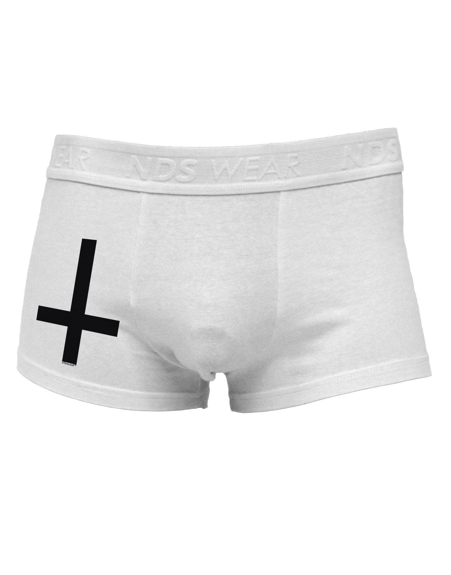 Inverted Cross Side Printed Mens Trunk Underwear-Mens Trunk Underwear-NDS Wear-White-Small-Davson Sales