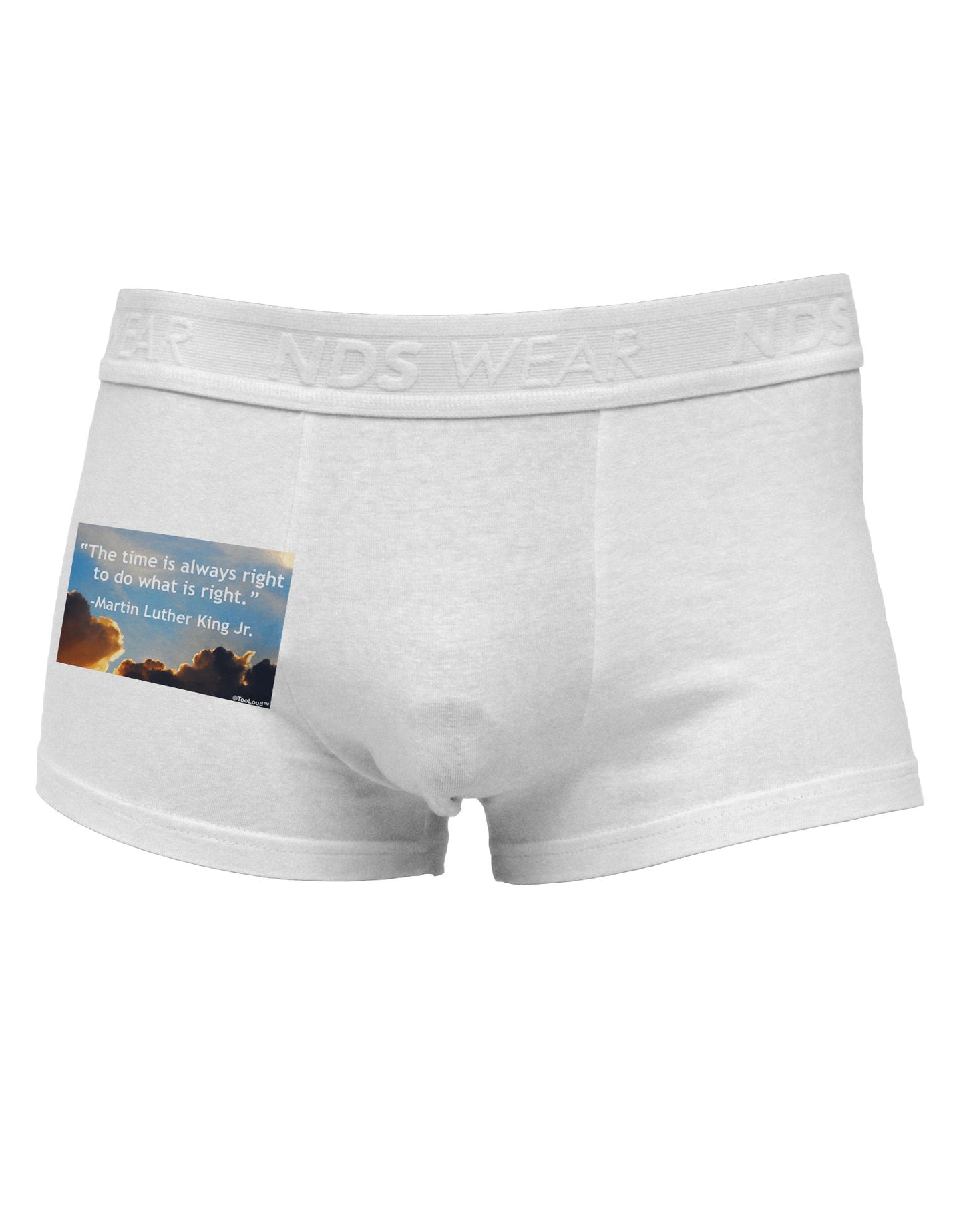 The Time Is Always Right Side Printed Mens Trunk Underwear-Mens Trunk Underwear-NDS Wear-White-Small-Davson Sales