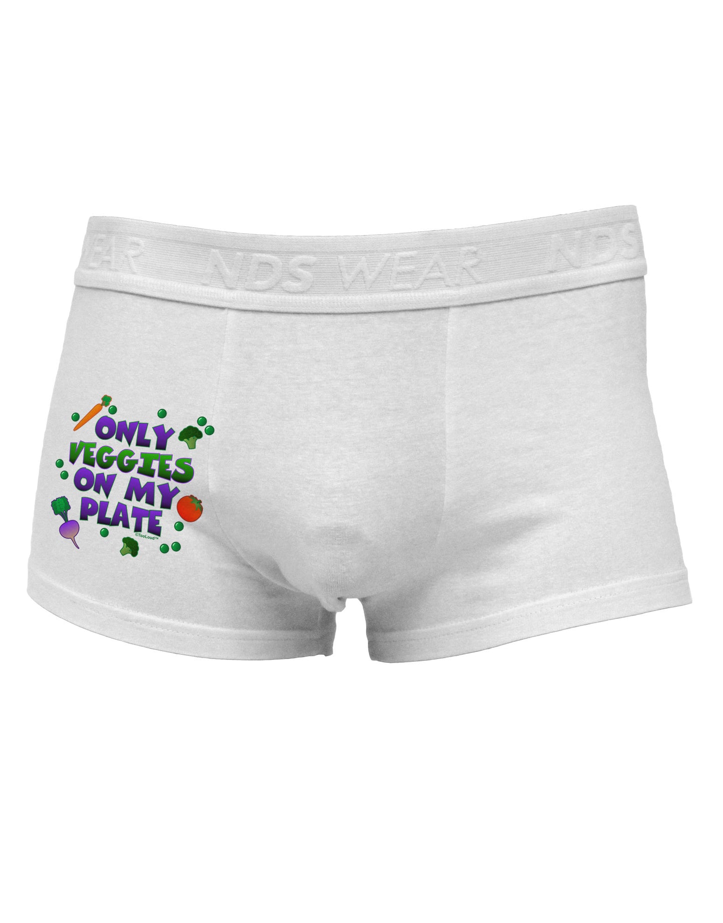 Only Veggies On My Plate Side Printed Mens Trunk Underwear-Mens Trunk Underwear-NDS Wear-White-Small-Davson Sales