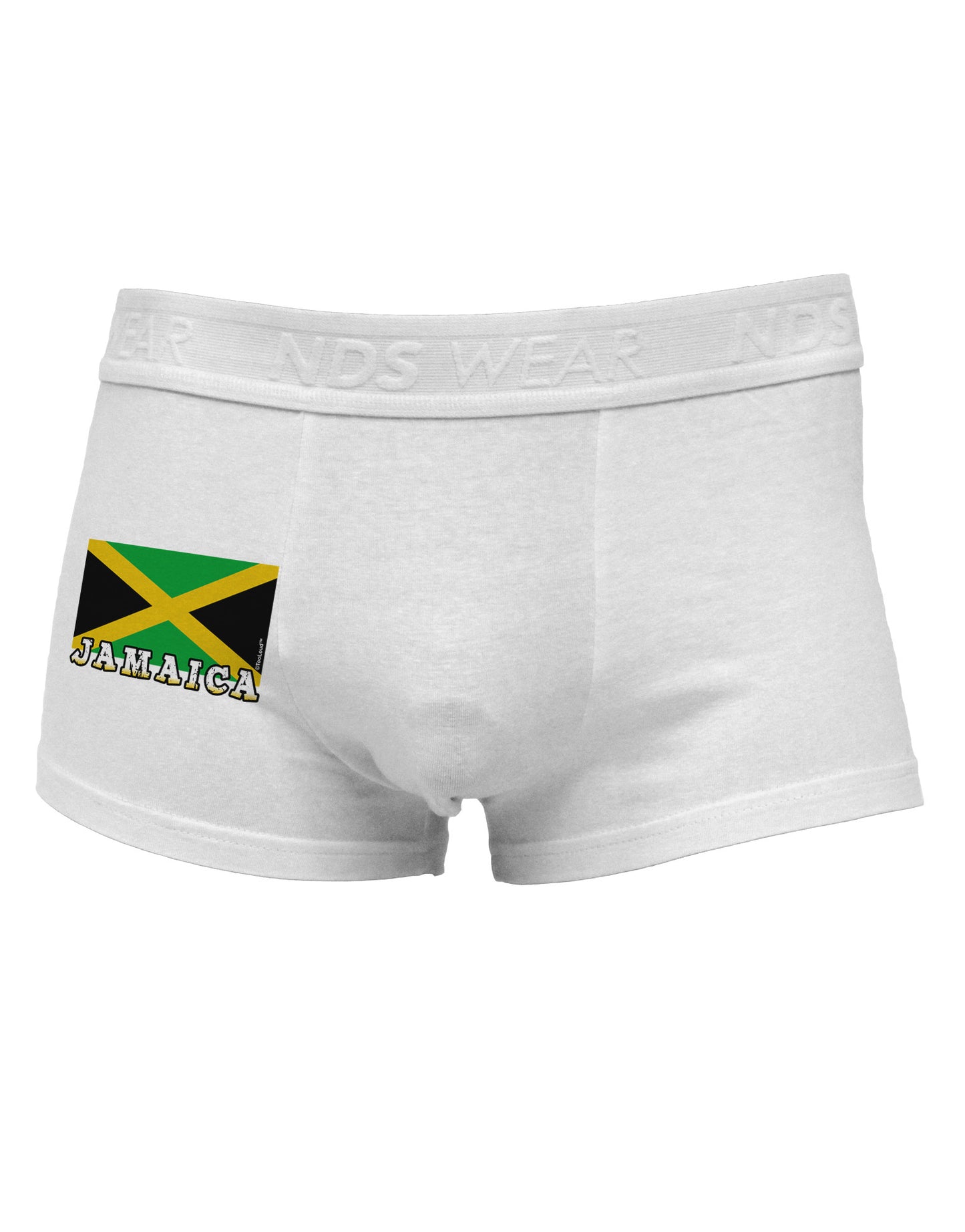 Jamaica Flag Side Printed Mens Trunk Underwear-Mens Trunk Underwear-NDS Wear-White-Small-Davson Sales