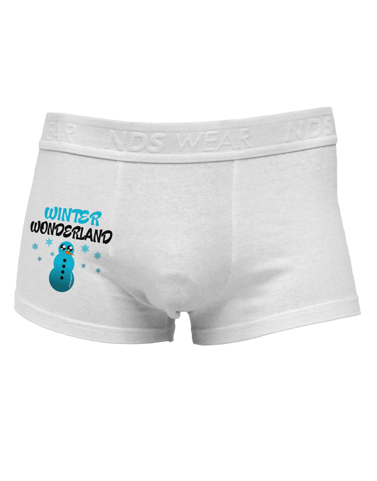 Winter Wonderland Snowman Side Printed Mens Trunk Underwear-Mens Trunk Underwear-NDS Wear-White-Small-Davson Sales