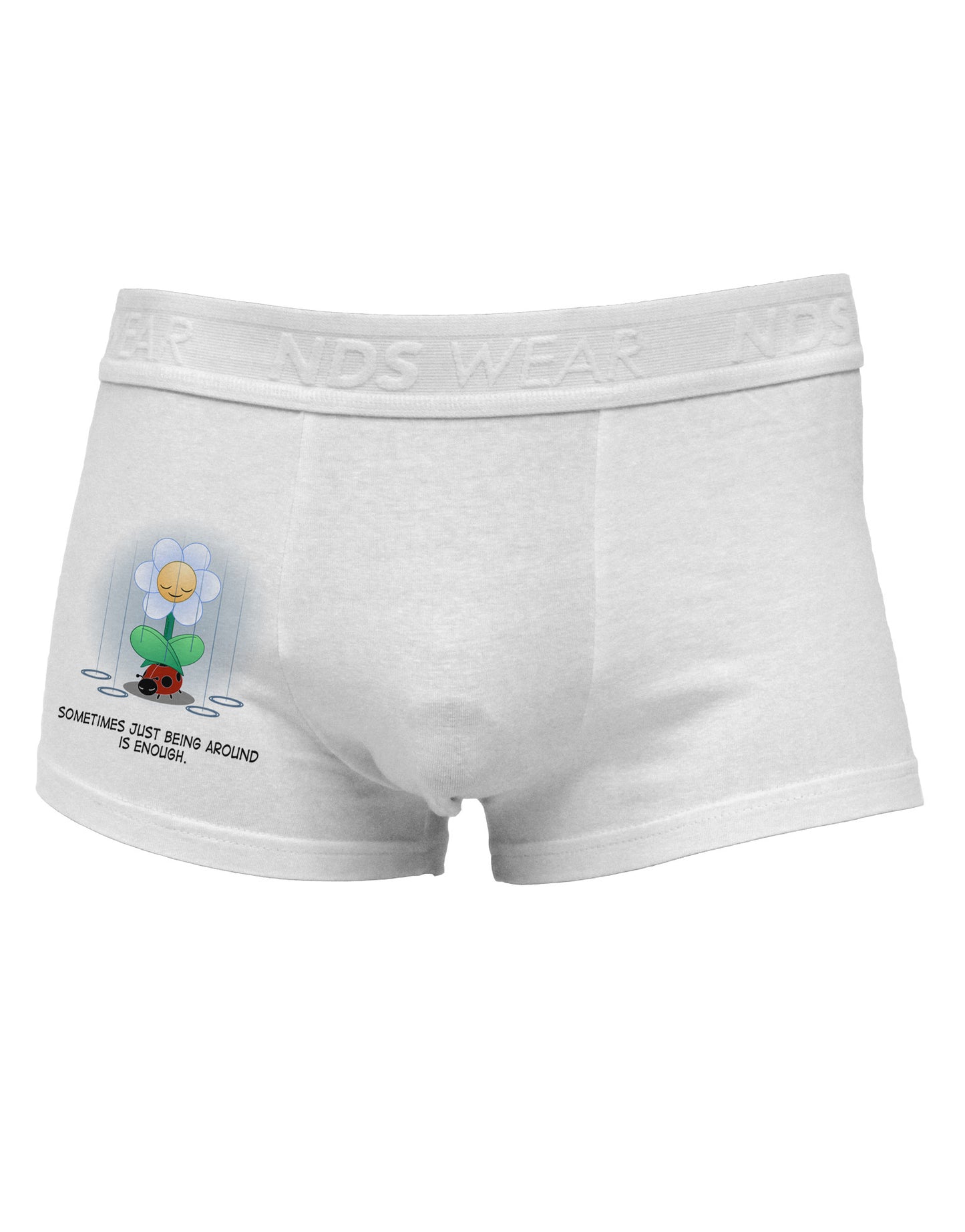 Just Being Around - Inspirational Words Side Printed Mens Trunk Underwear-Mens Trunk Underwear-NDS Wear-White-Small-Davson Sales