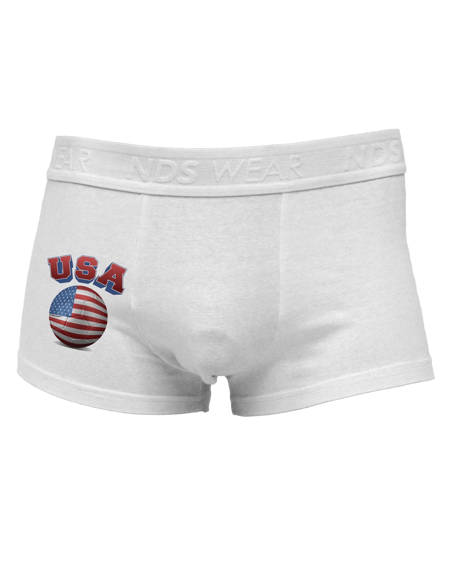Soccer Ball Flag - USA Side Printed Mens Trunk Underwear-Mens Trunk Underwear-NDS Wear-White-Small-Davson Sales